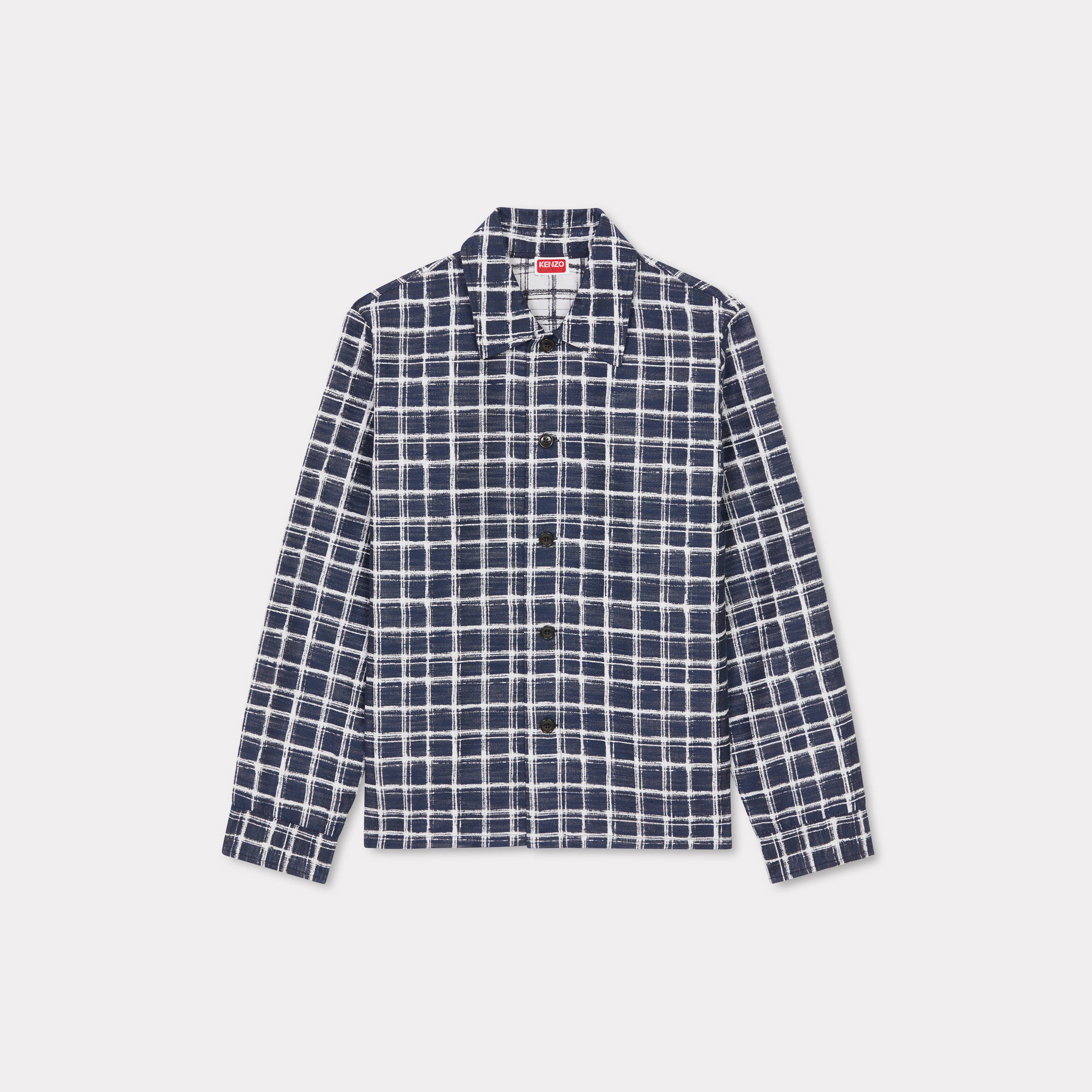 Kenzo Checks' Jacquard Overshirt Dark Blue | ModeSens