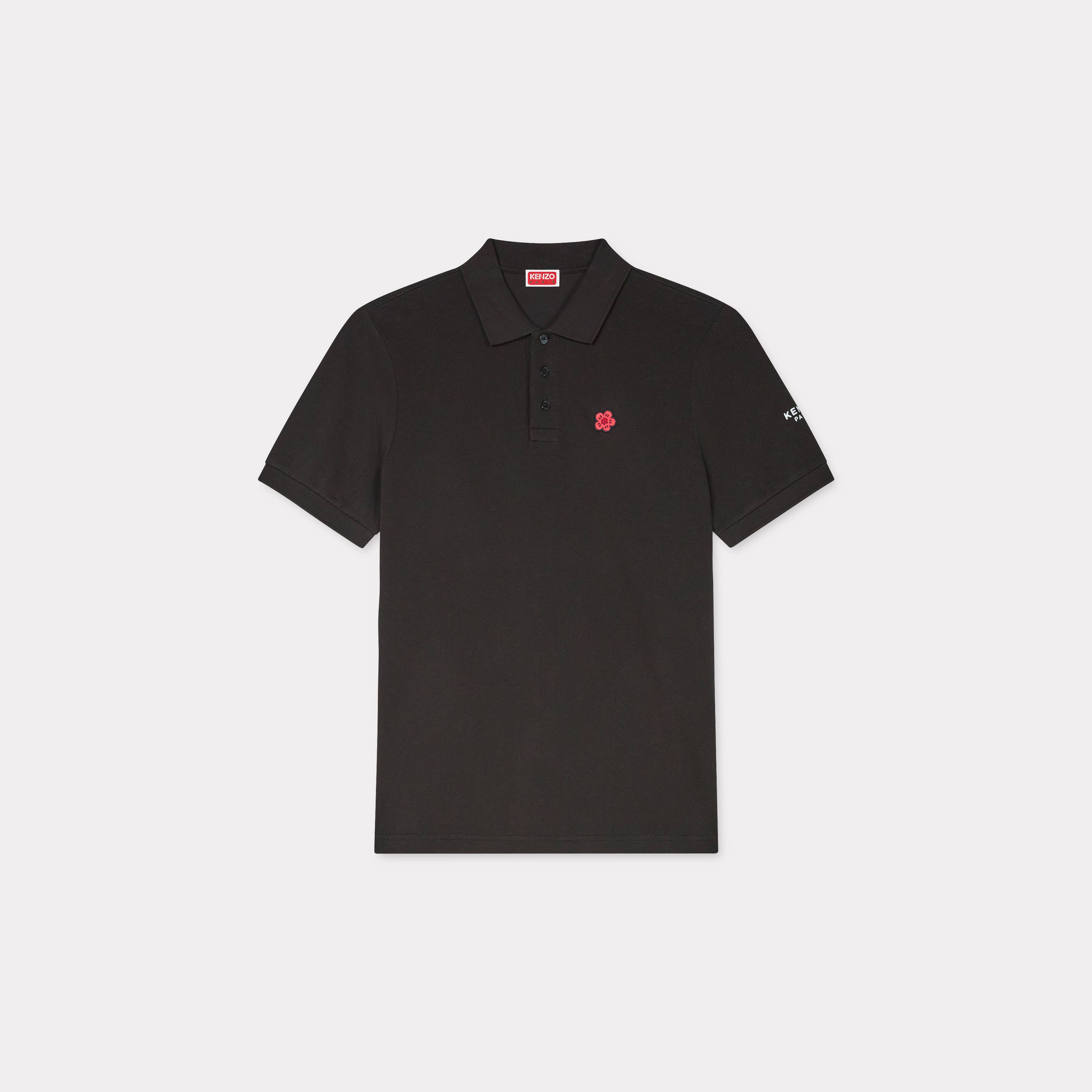 Kenzo 'Boke Flower' Embroidered Slim Polo In Cotton Black - Mens Size L