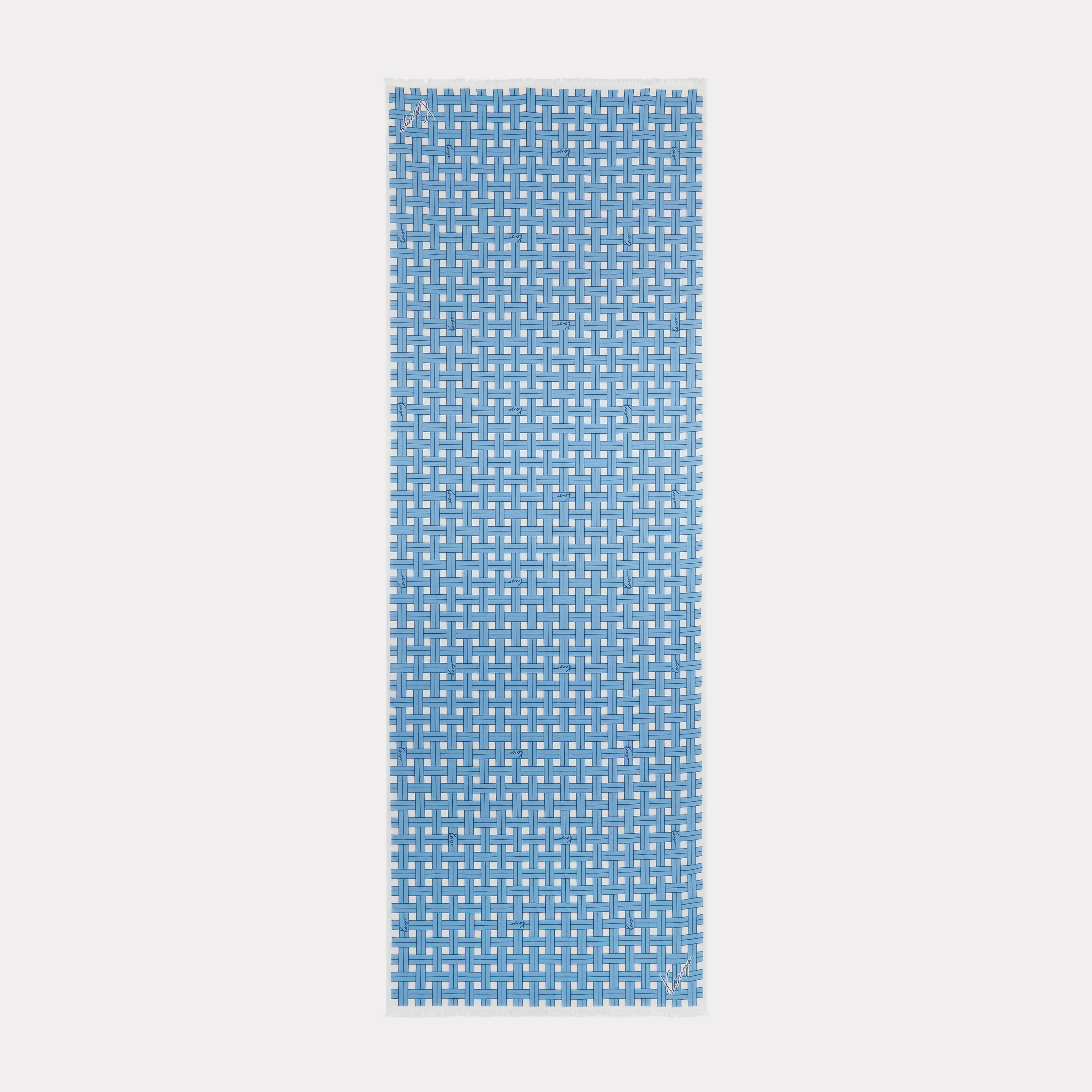 Kenzo Étole 'Kenzo Weave' En Coton Femme Bleu - Tu