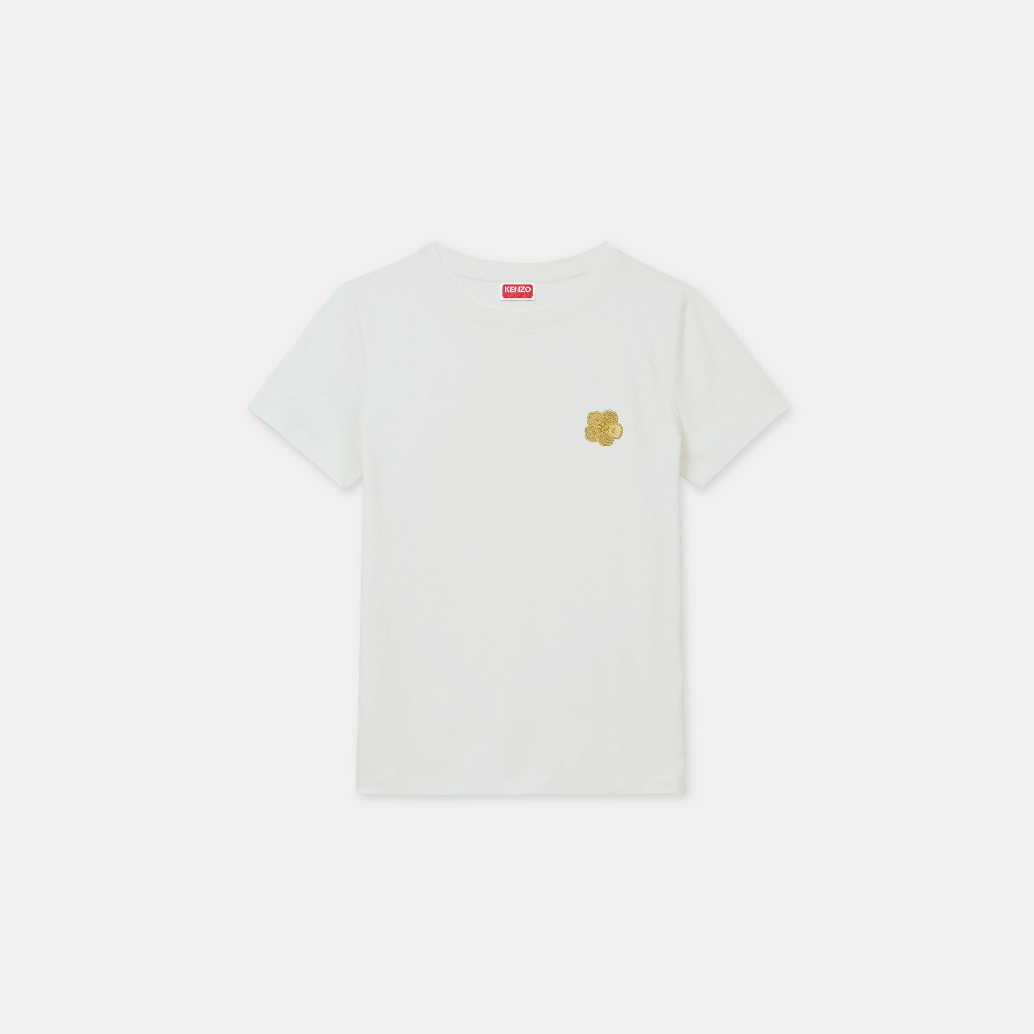 KENZO 'Boke Flower' Embroidered Cotton T-shirt Off White - Womens Size Xs
