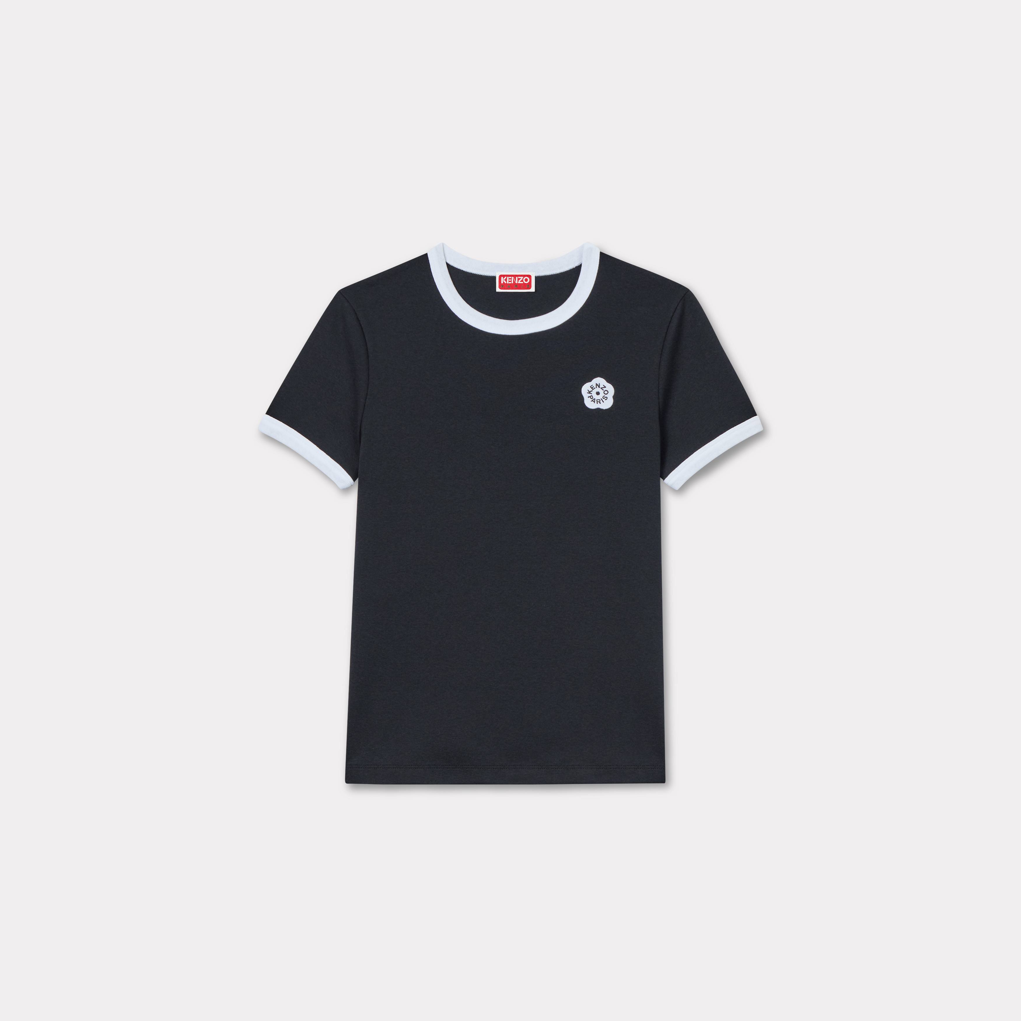 KENZO T-shirt a Costine Ricamata 'Boke Flower 2.0' Nero- Donna - Taglia S