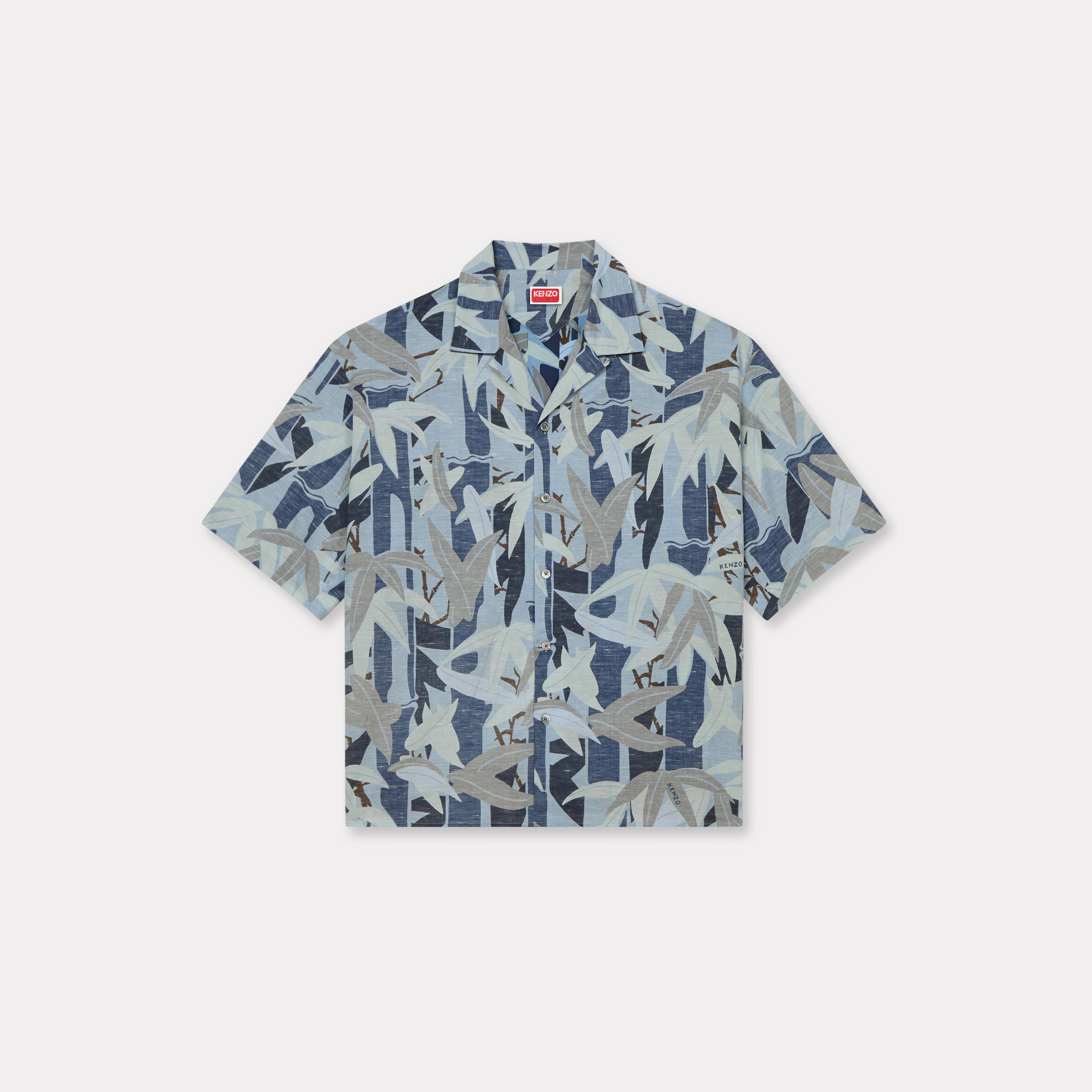 Camicia Hawaiana a Maniche Corte 'Kenzo Chiku-rin Camo' Blu Navy- Uomo - Taglia Xl