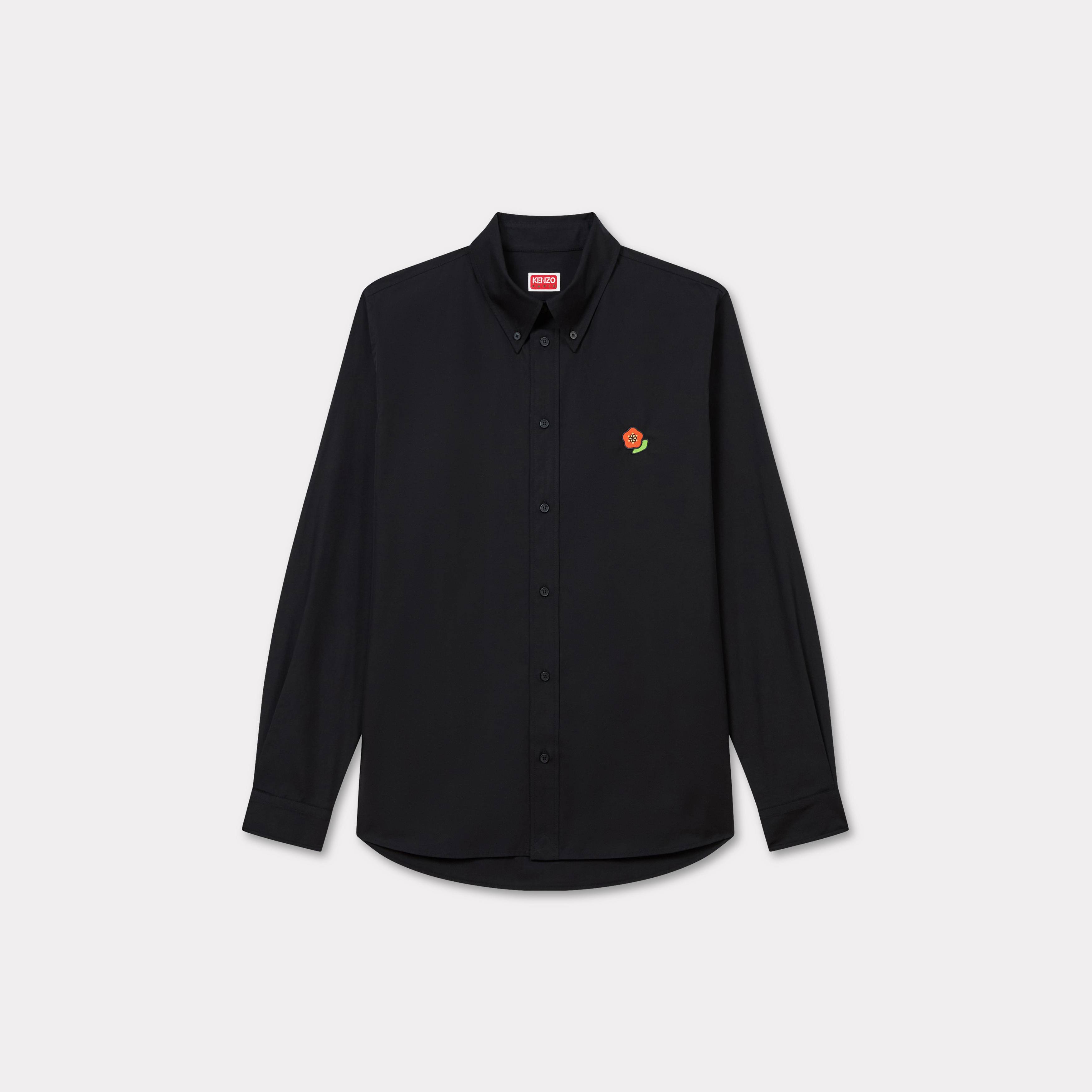 KENZO 'Kenzo Pop' Casual Embroidered Poplin Shirt Black Mens - Size 42