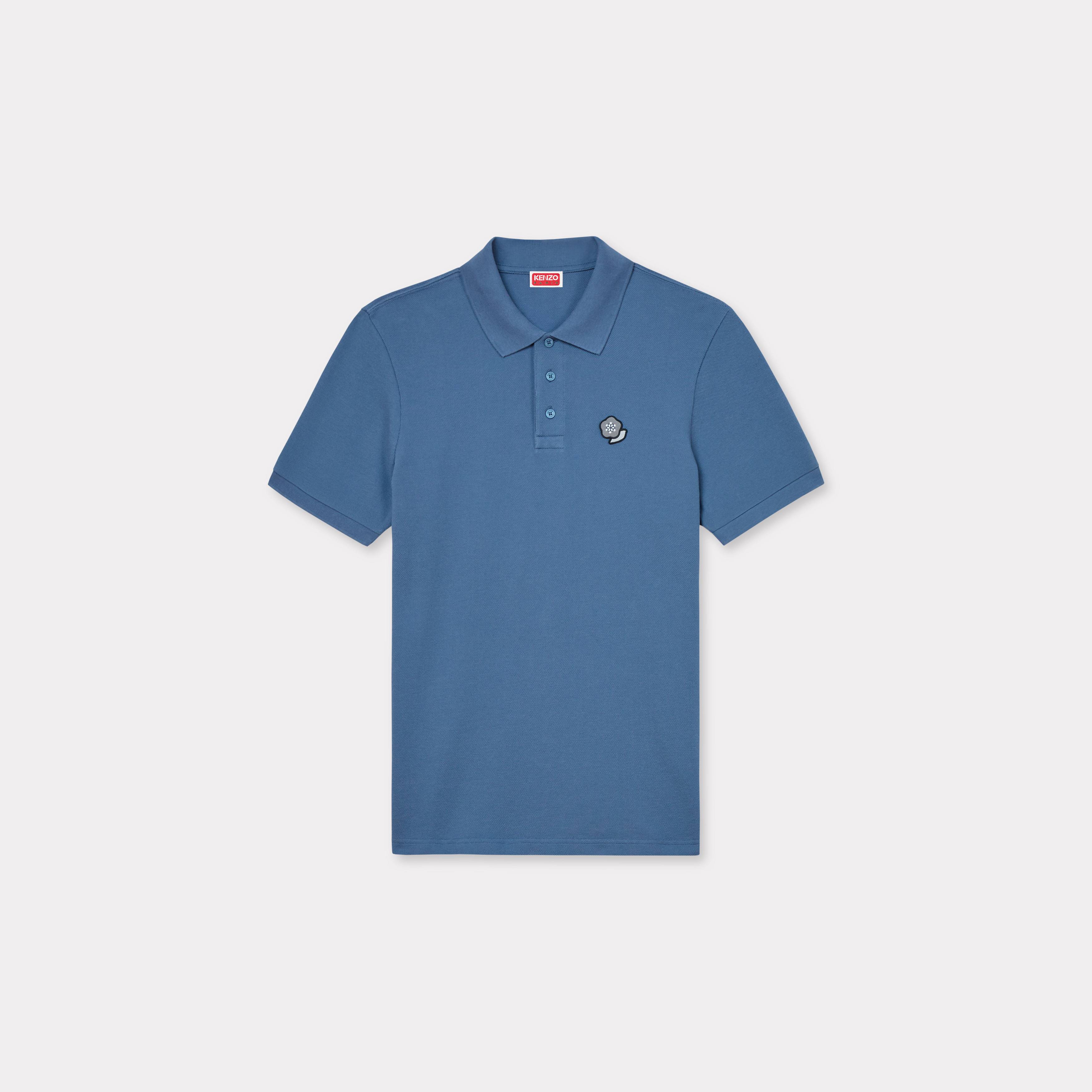 KENZO 'Kenzo Pop' Embroidered Slim Polo In Cotton Blue- Mens - Size M