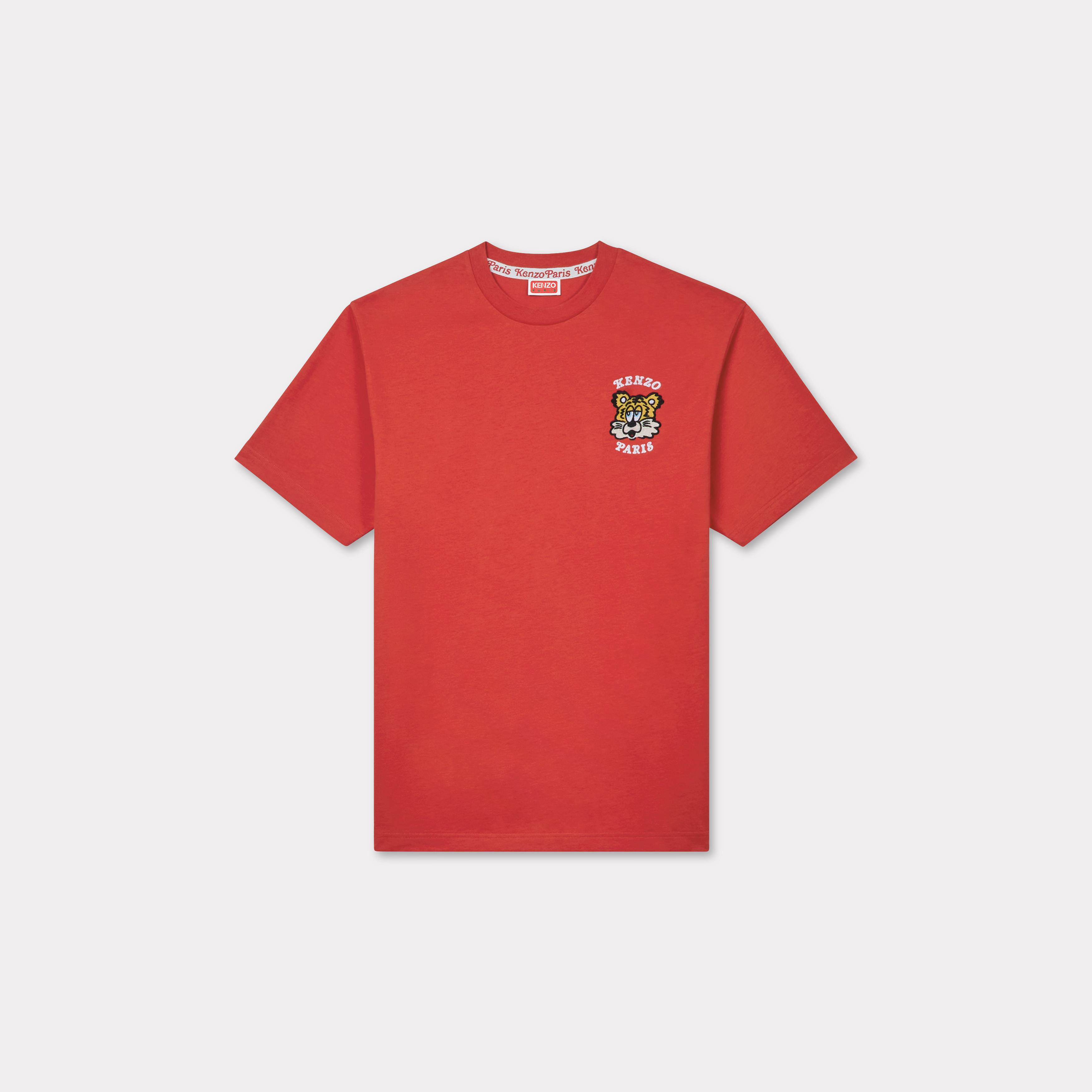 KENZO 'Kenzo Verdy Market' Genderless Embroidered T-shirt In Cotton Deep Orange Unisex - Size Xxxl