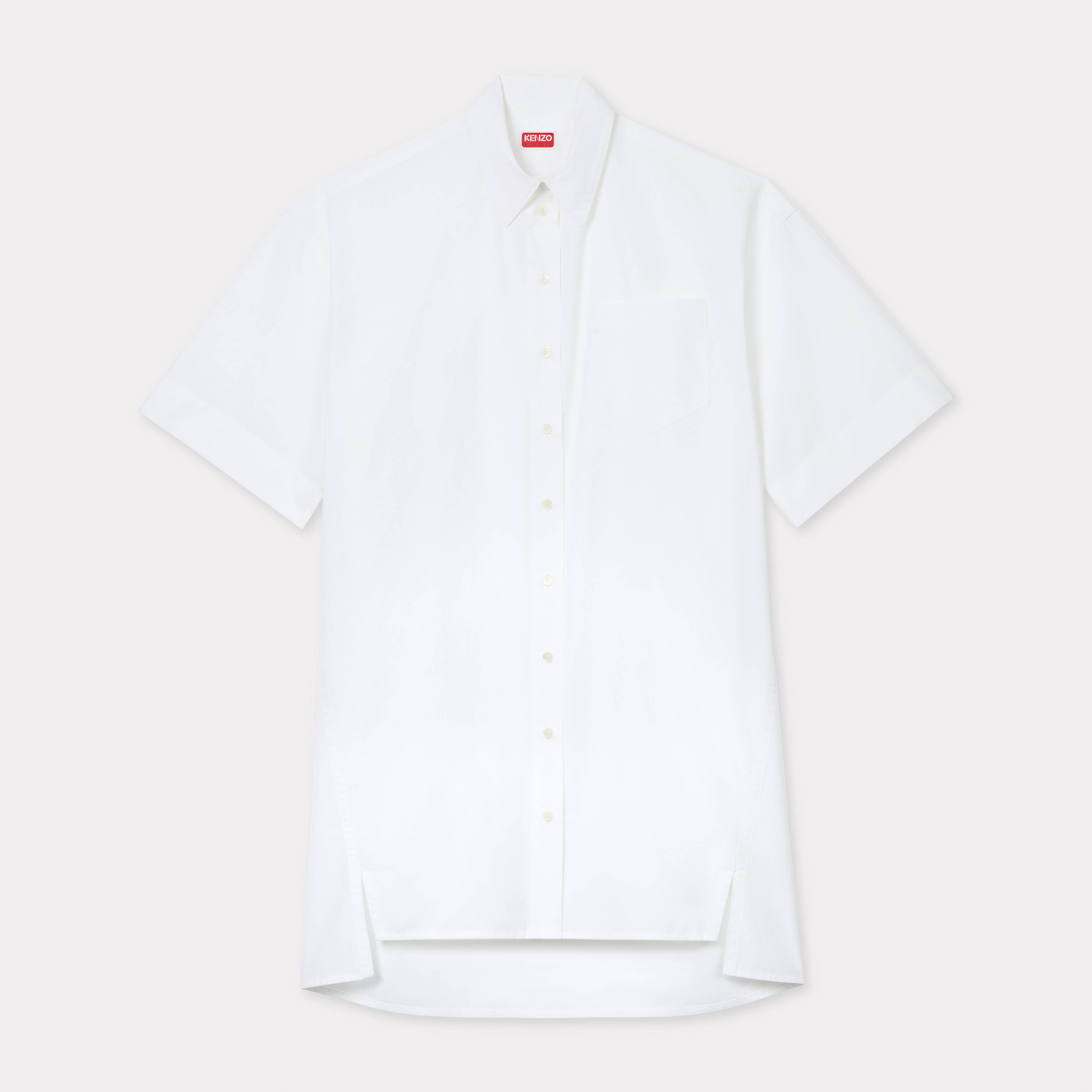 KENZO Cocoon Short Sleeve Dress In Cotton Poplin White - Womens Size Xs