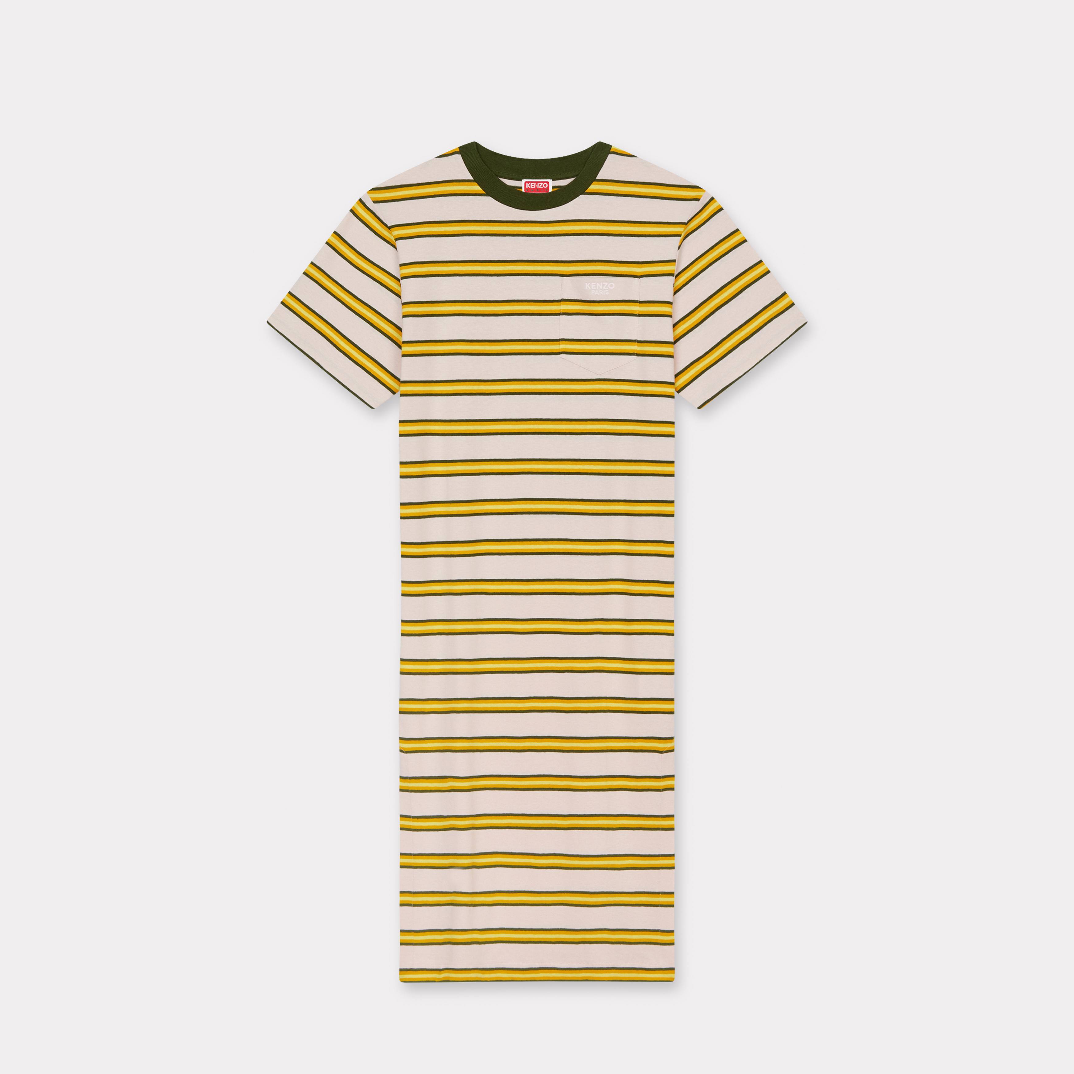 KENZO ' Coast Lines' Long T-shirt Dress Linen, Woman, Faded Pink, Size L,