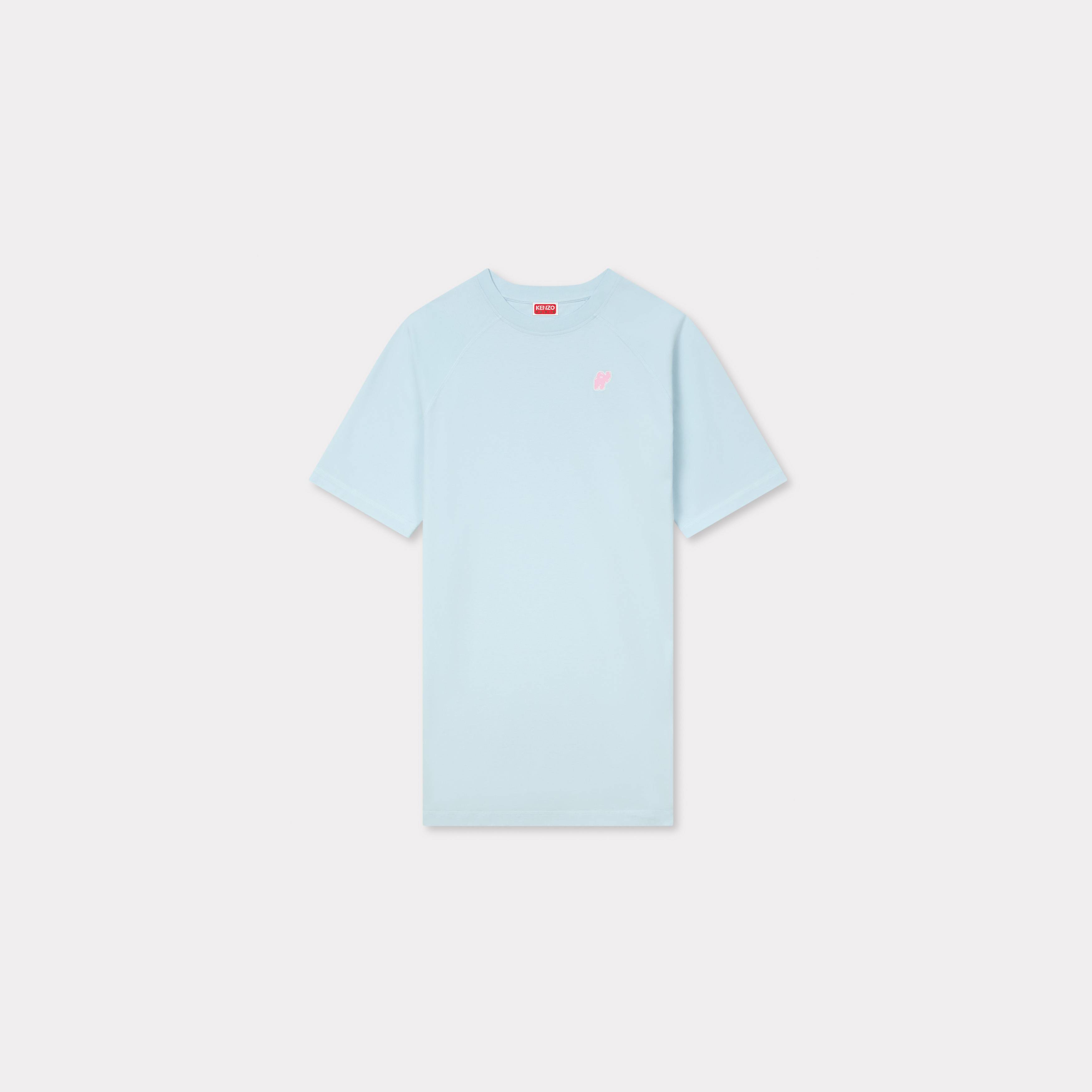 KENZO ' Elephant Logo' Embroidered T-shirt Dress , Woman, Glacier, Size M, Cotton
