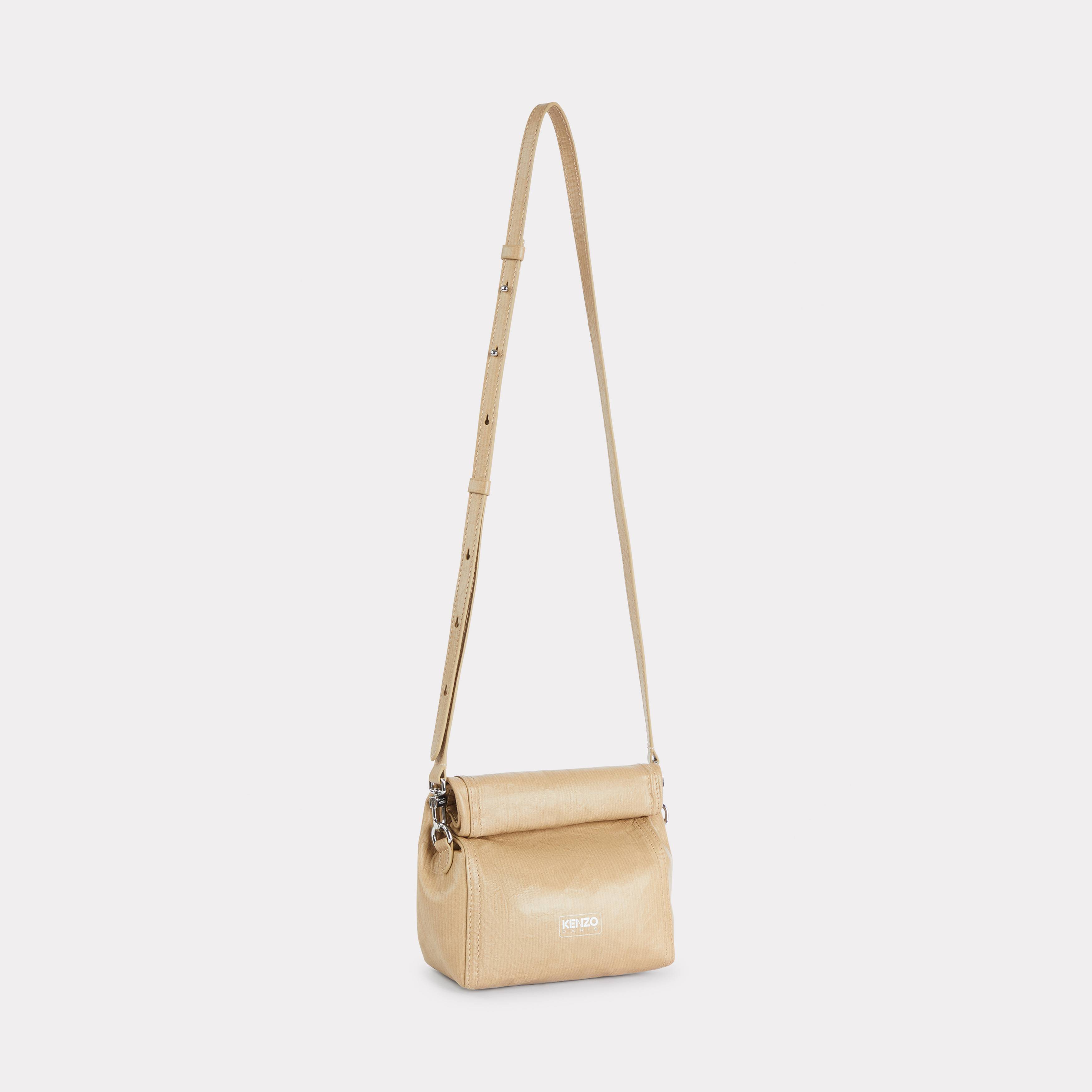 Kenzo Pochette à Bandoulière 'Paper' En Cuir Femme Beige Fonce - Tu