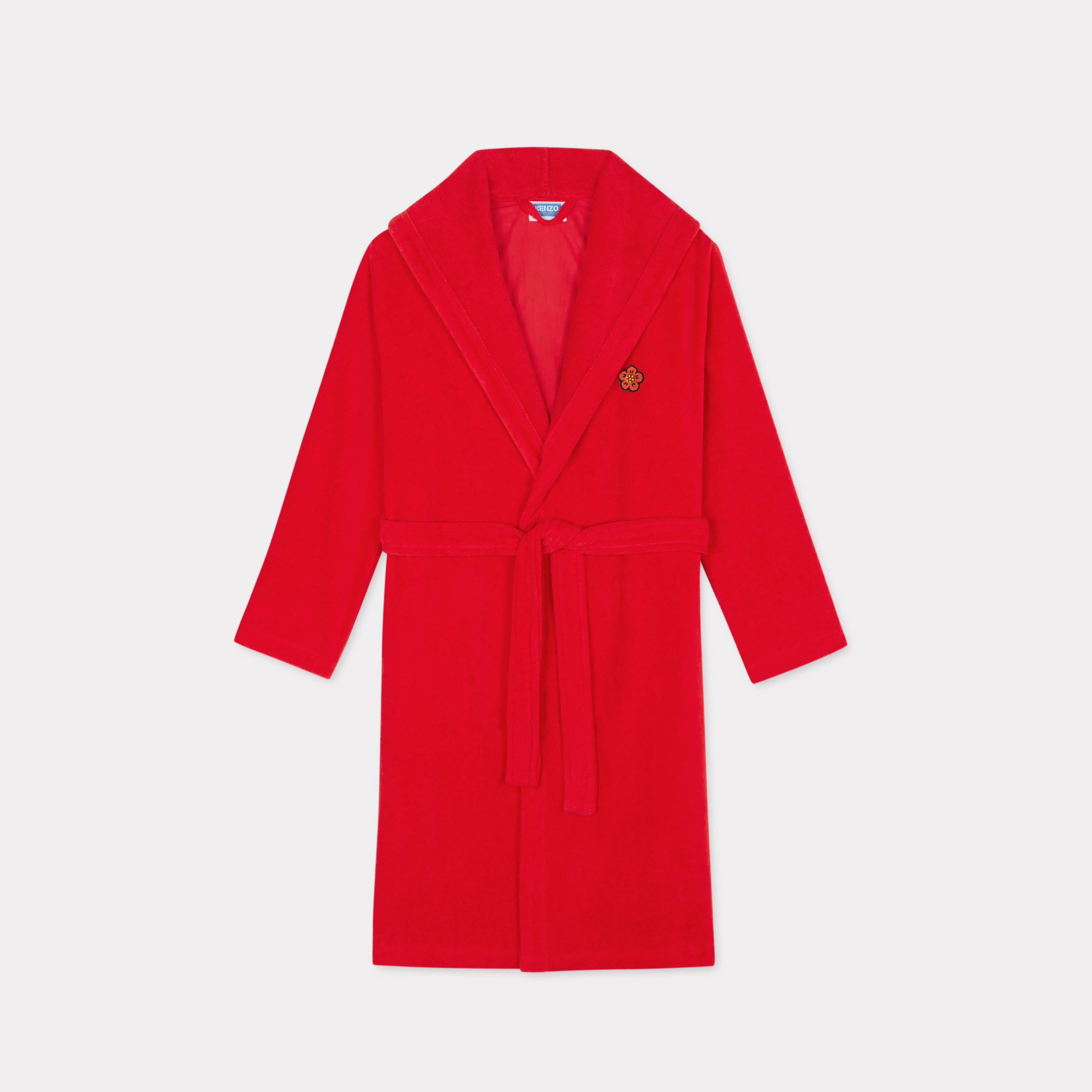 KENZO 'K Boke' Embroidered Dressing Gown, Navy Blue, Size S, Cotton