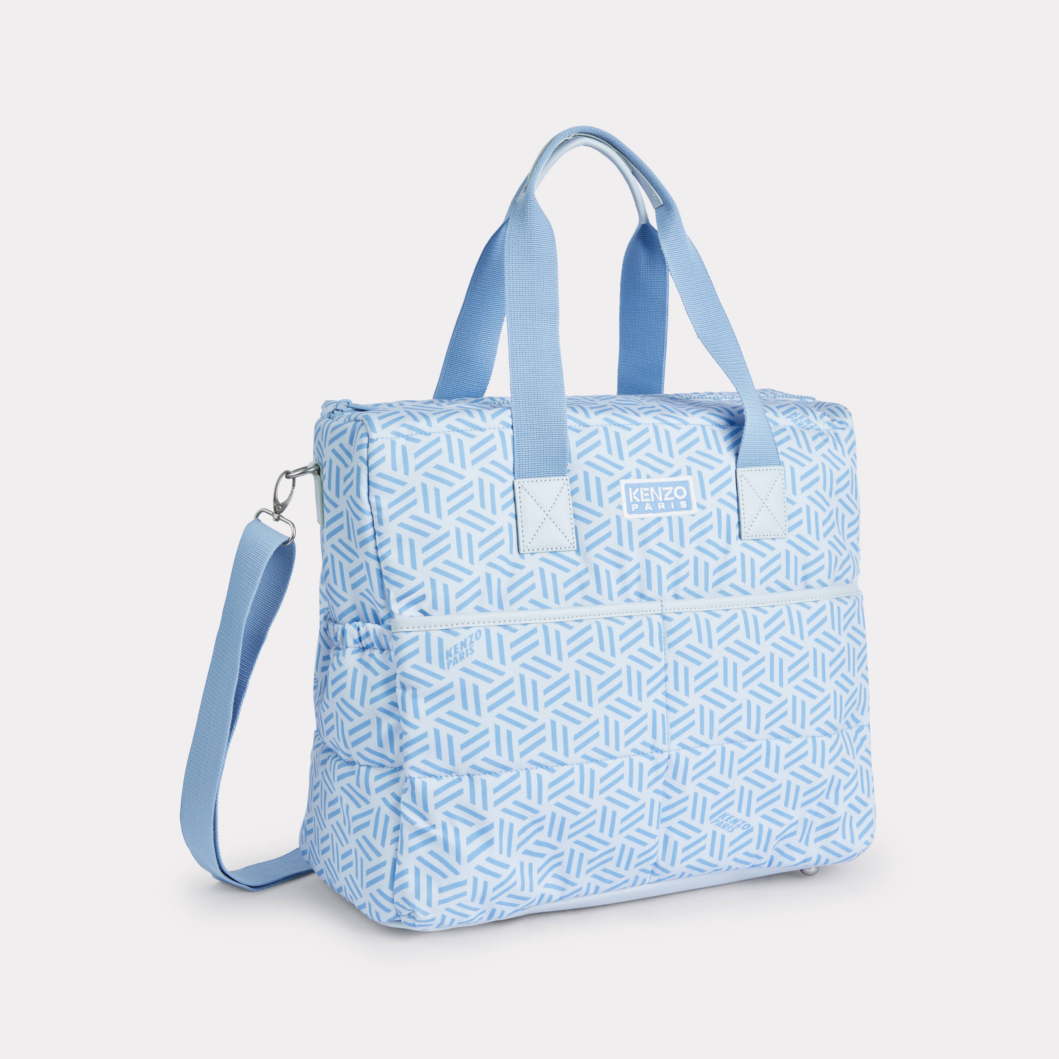 KENZO Enfants Sac à Langer Matelassé En Popeline Et Cuir, Unisex, Bleu Ciel,