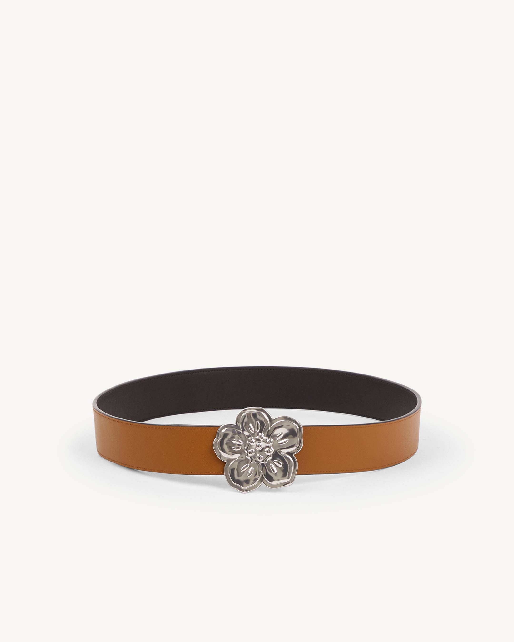 KENZO 'Boke Flower' Wide Reversible Belt For Women Black - Womens Size 75