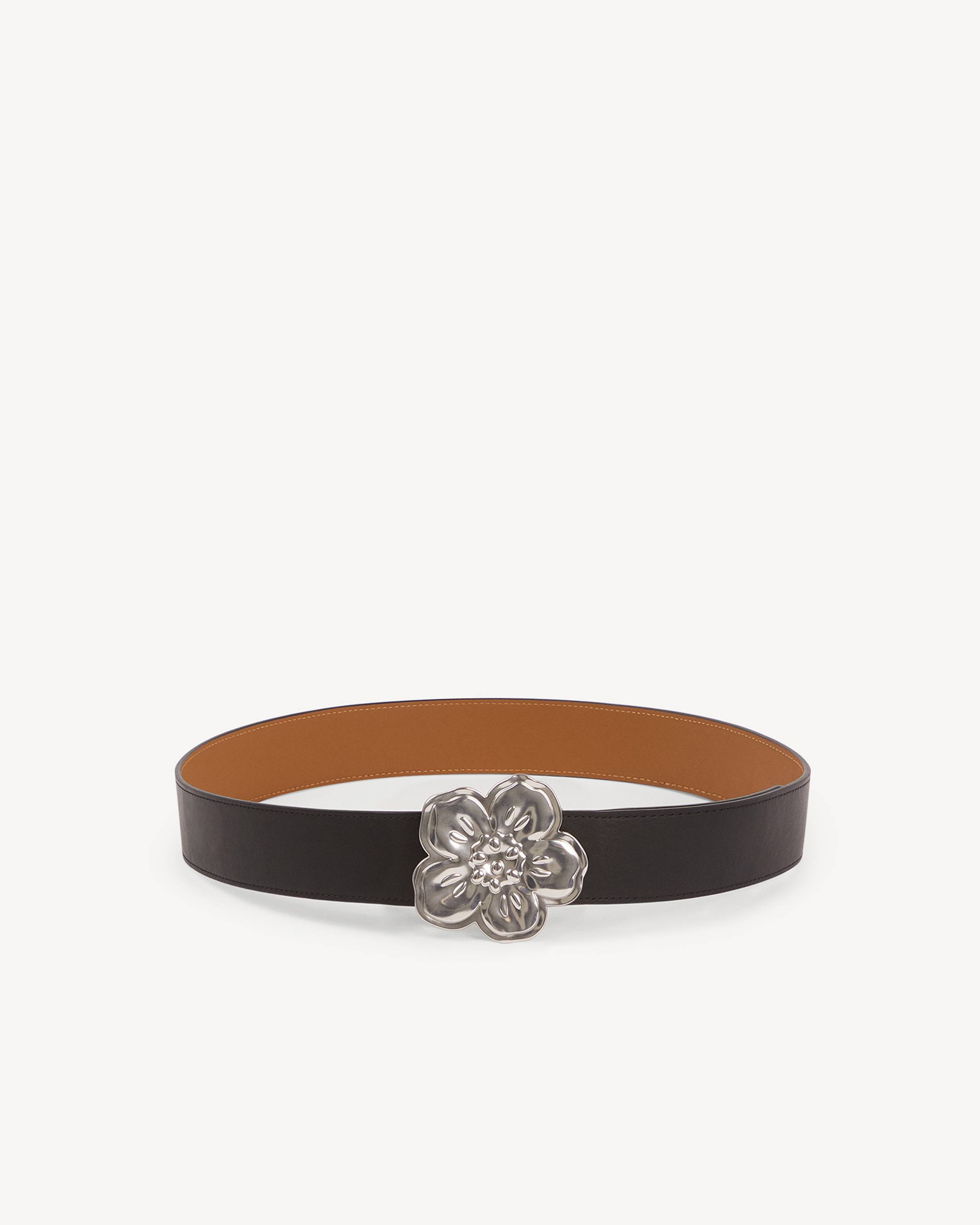 KENZO 'Boke Flower' Wide Reversible Belt For Men Black- Mens - Size 85