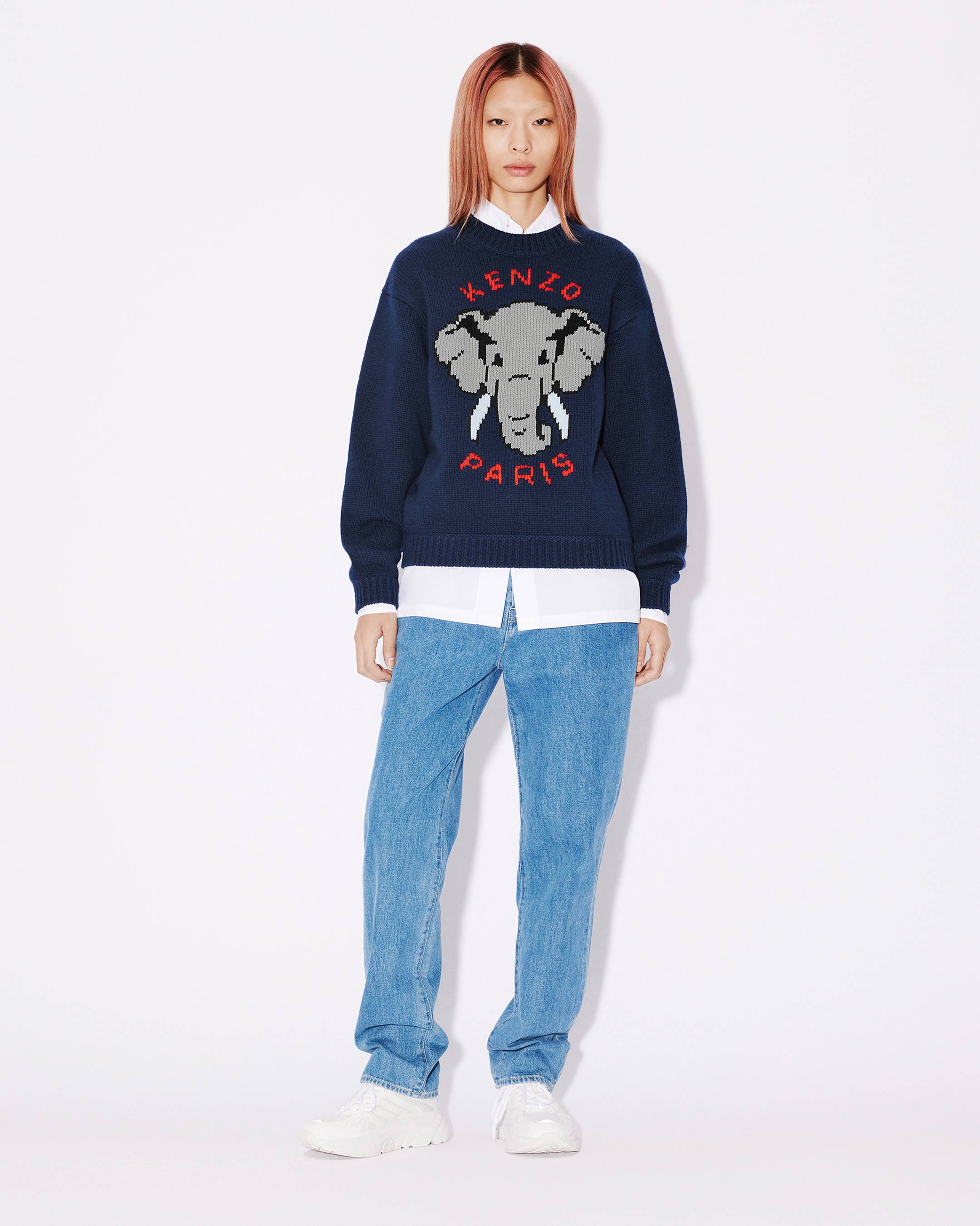 【希少】KENZO ELEPHANT インターシャ プルオーバーニット 新品 現行品 KENZO ELEPHANT インターシャ プルオーバーニット