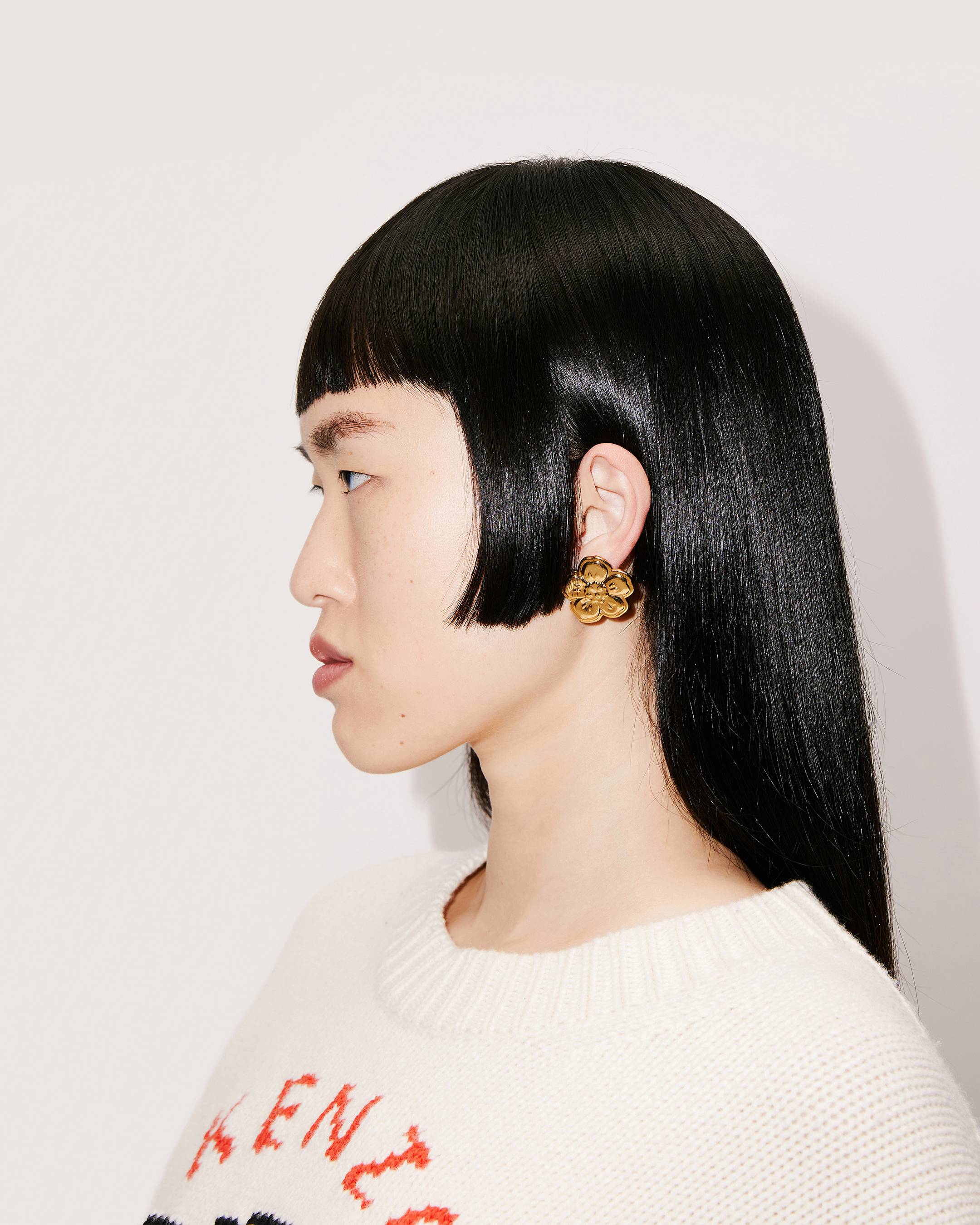 KENZO 'Boke Flower' Large Earrings, Gold, Womens
