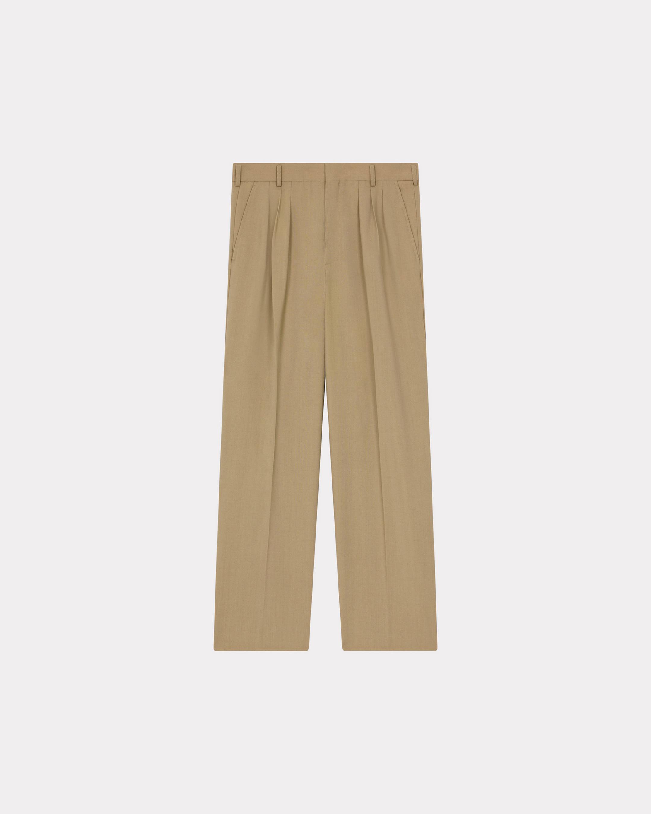 KENZO Tailored Pants , Man, Dark Beige, Size 36, Wool