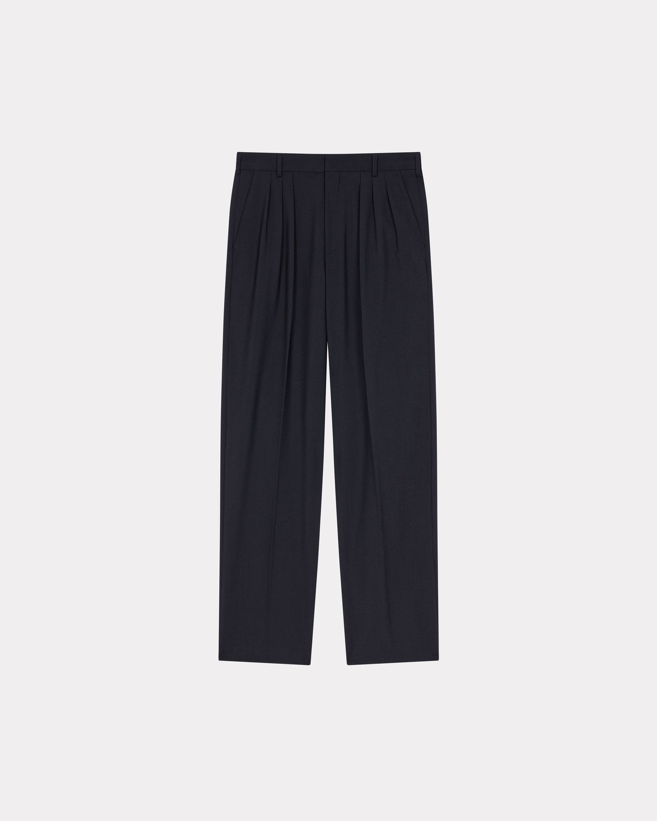 KENZO Tailored Pants In Virgin Wool, Dark Blue, - Mens, 46