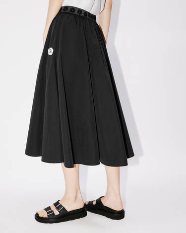 'Boke Flower 2.0' midi skirt in technical cotton
