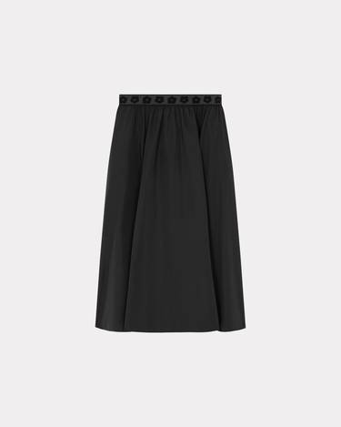 'Boke Flower 2.0' midi skirt in technical cotton