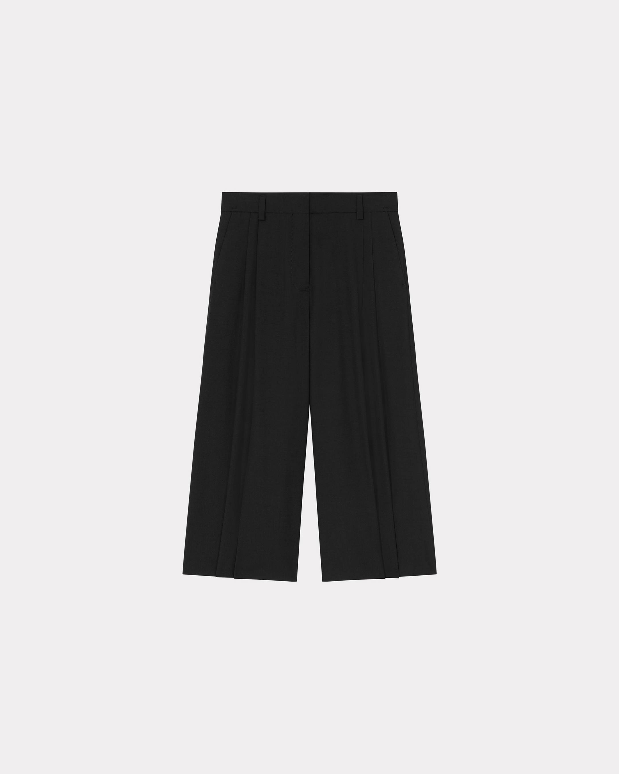 KENZO Cropped Pants , Woman, Black, Size 42, Wool