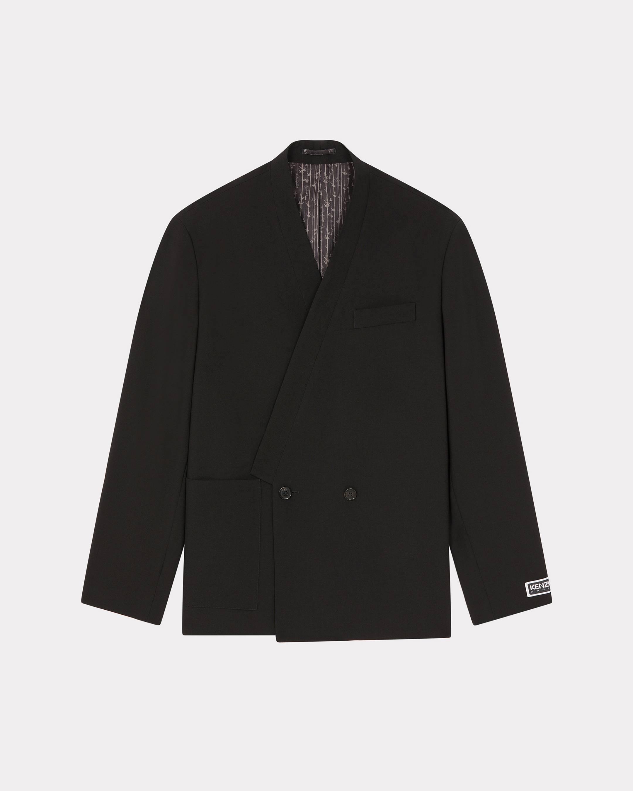 KENZO Suit Kimono Jacket , Man, Black, Size 54, Wool