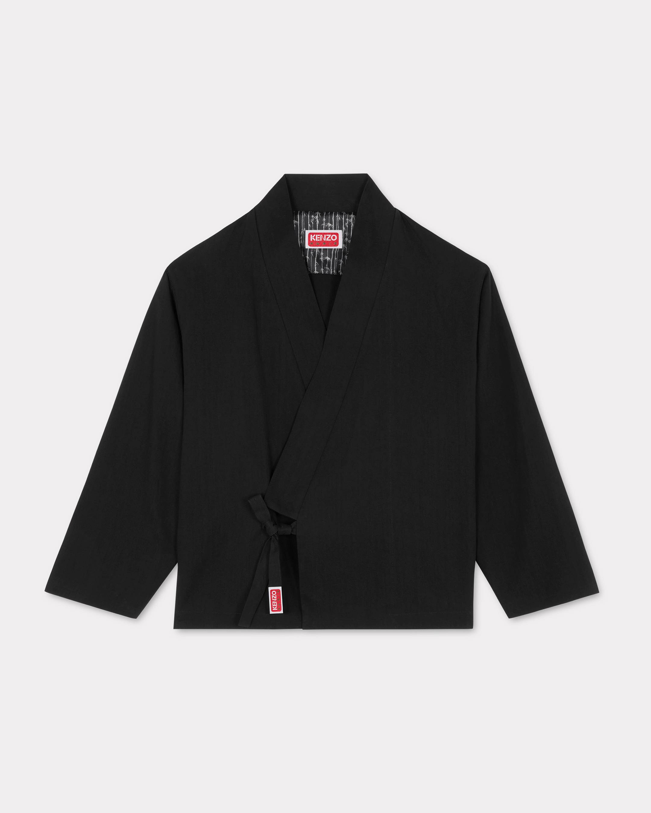 KENZO Light Kimono Jacket, Man, Black, Size M, Cotton/linen