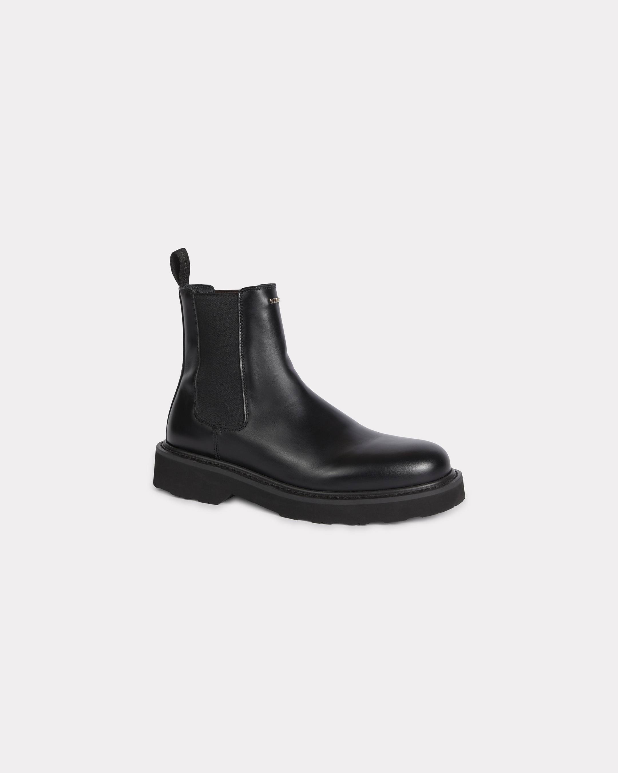 KENZO 'Kenzo Ukio' Leather Chelsea Boots, Black, Womens , 37