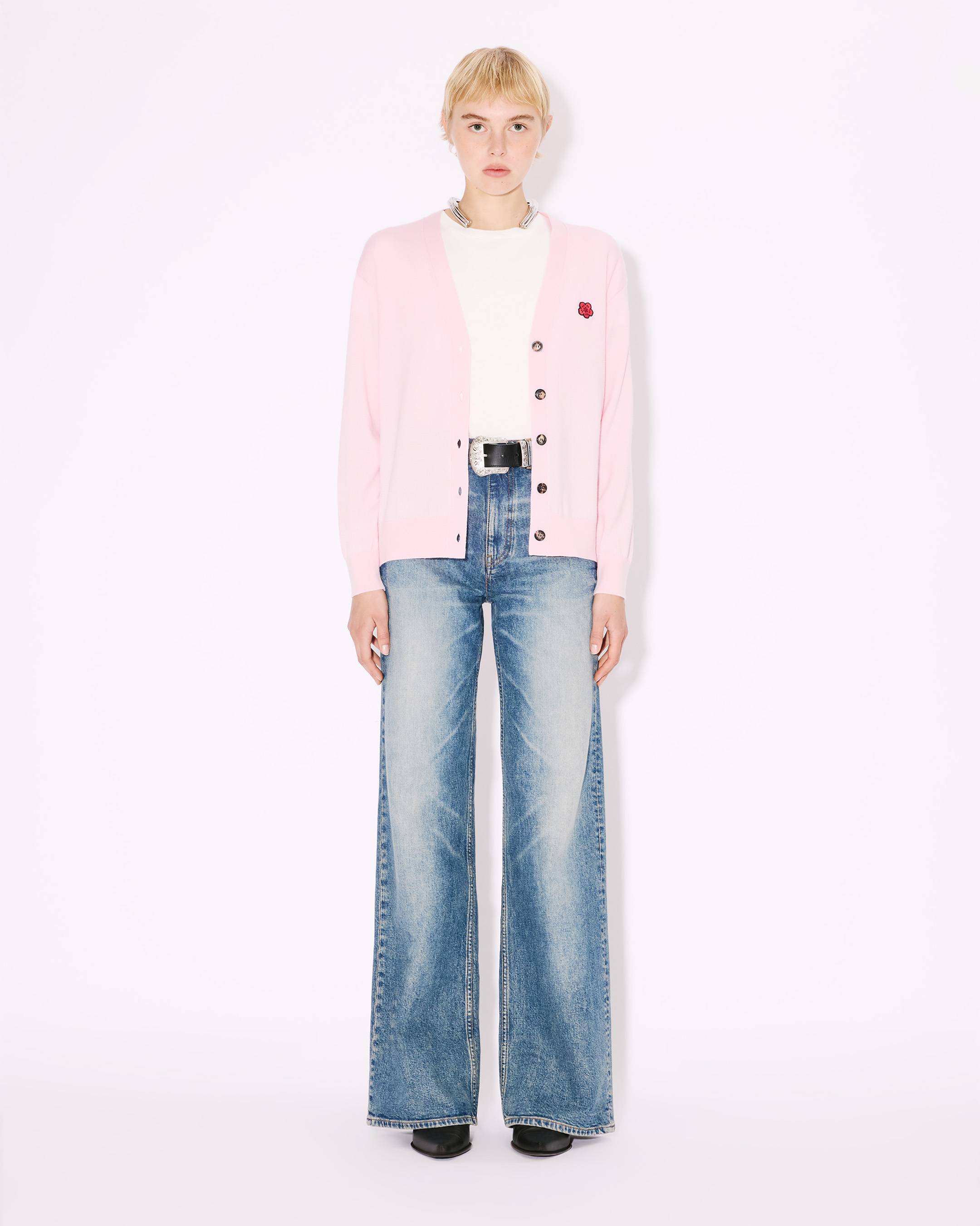 Boke Flower' embroidered vneck cardigan in wool | Women's | KENZO