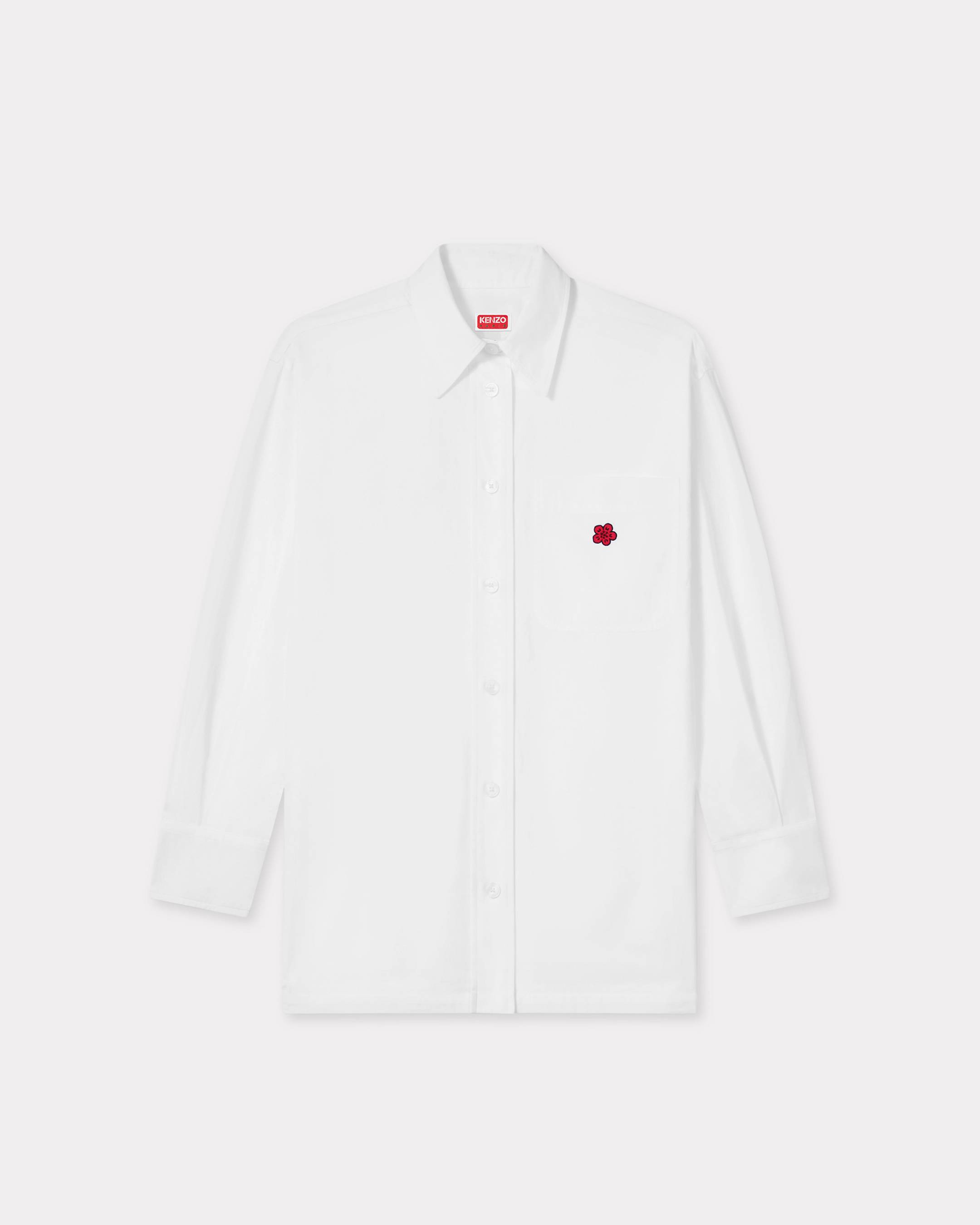KENZO 'Boke Flower' Embroidered Oversized Shirt, Woman, White, Size 38, Cotton
