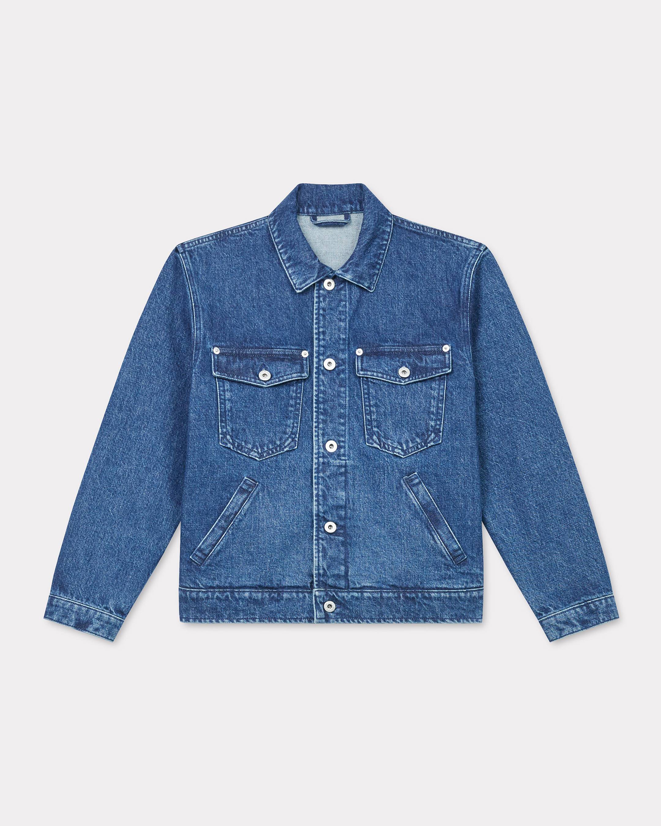 KENZO 'Boke Flower' Oversized Trucker Jacket In Japanese Denim, Woman, Medium Stone Blue Size M, Denim