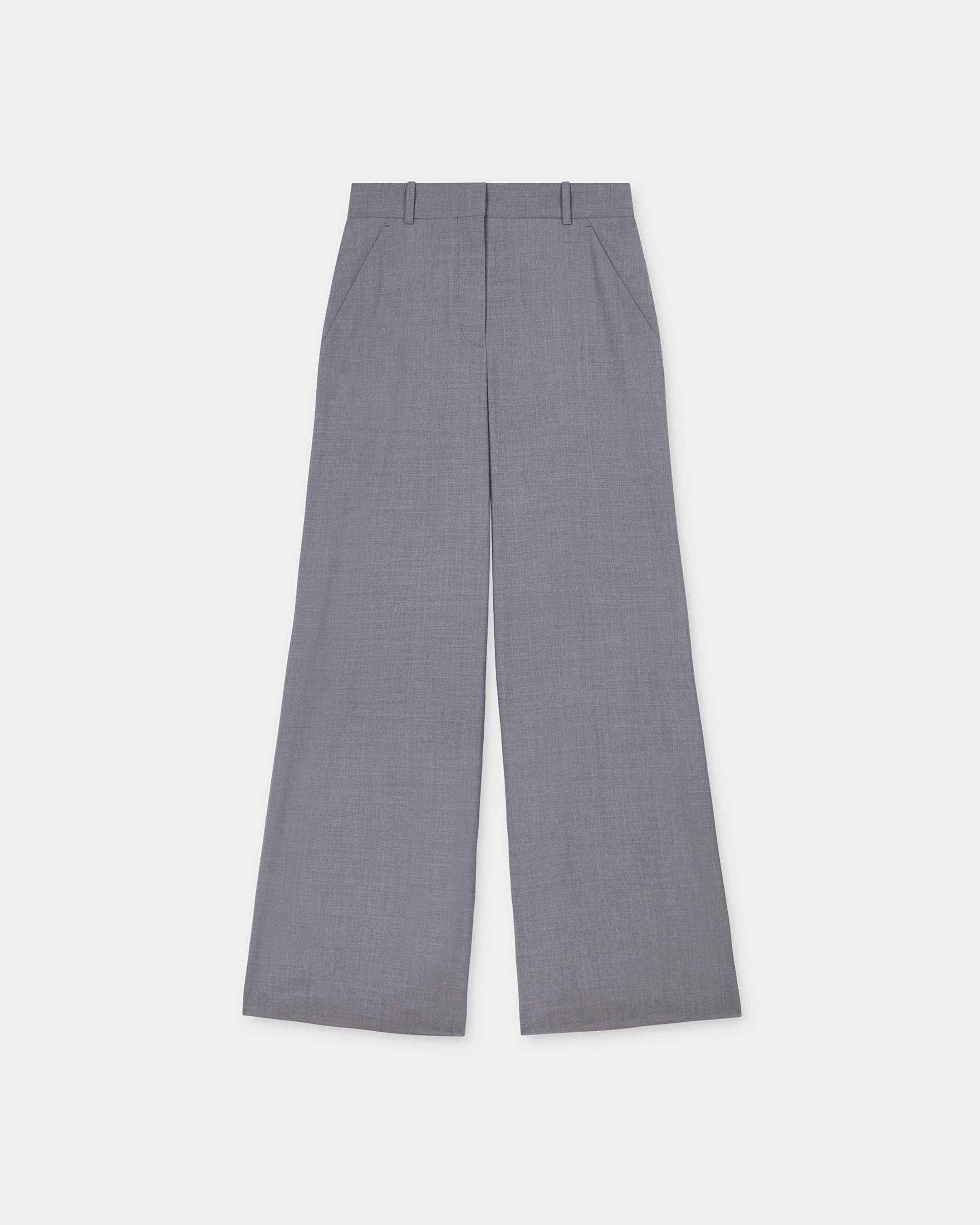 KENZO Tailored Pants , Woman, Stone Gray, Size 34, Wool