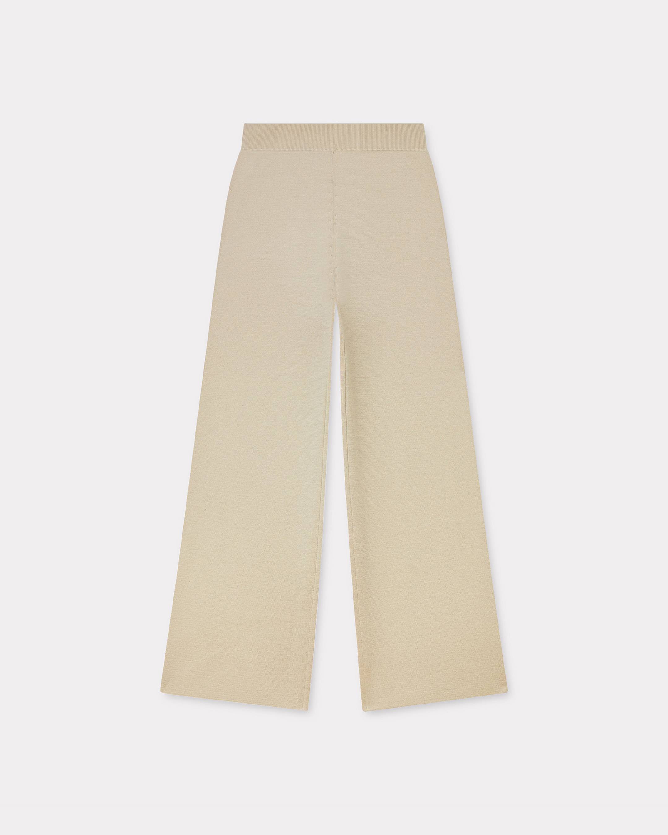 KENZO 'Boke Flower' Embroidered Pants In Wool, Woman, Beige, Size L, Wool
