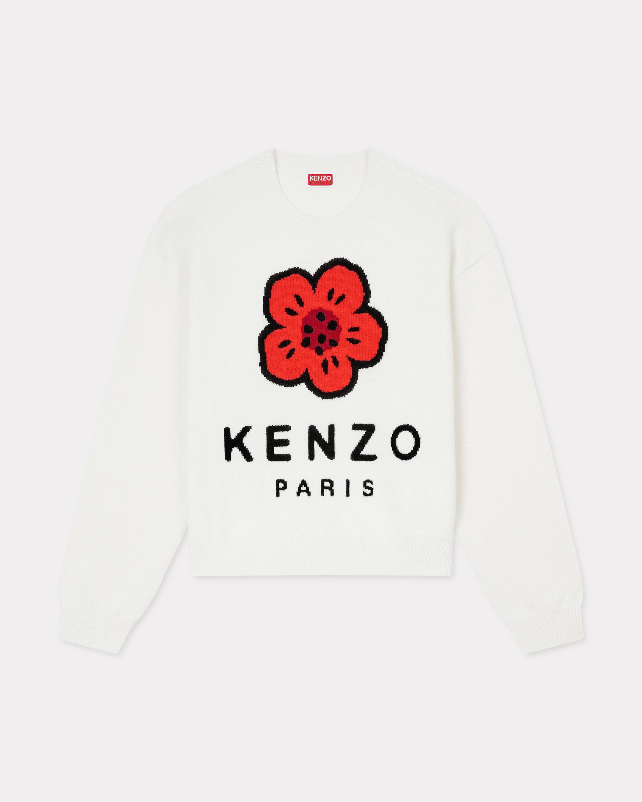 KENZO 'Boke Flower' Jumper In Wool Off White Womens - Size Xs