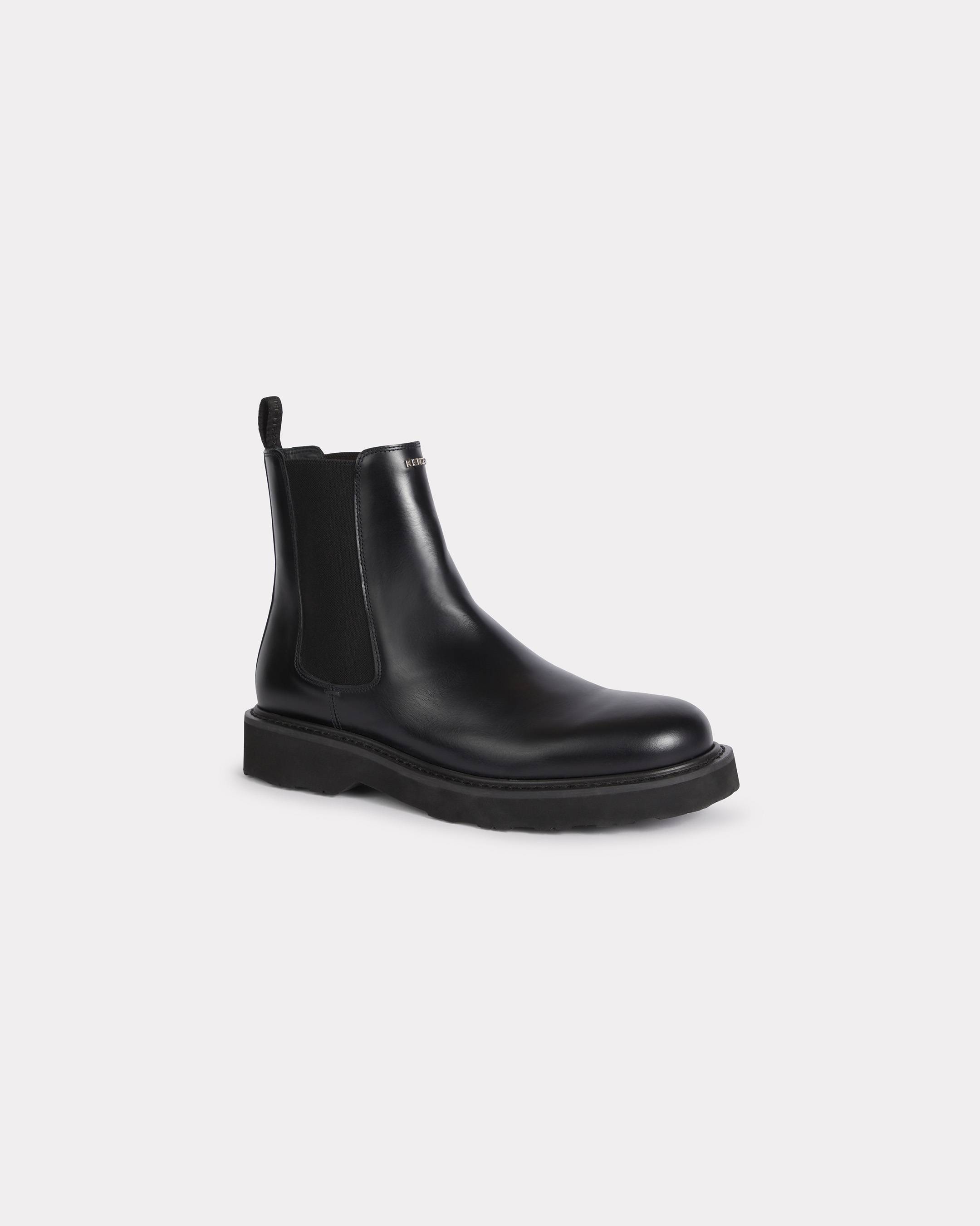KENZO 'Kenzo Ukio' Leather Chelsea Boots Black- Mens - Size 41