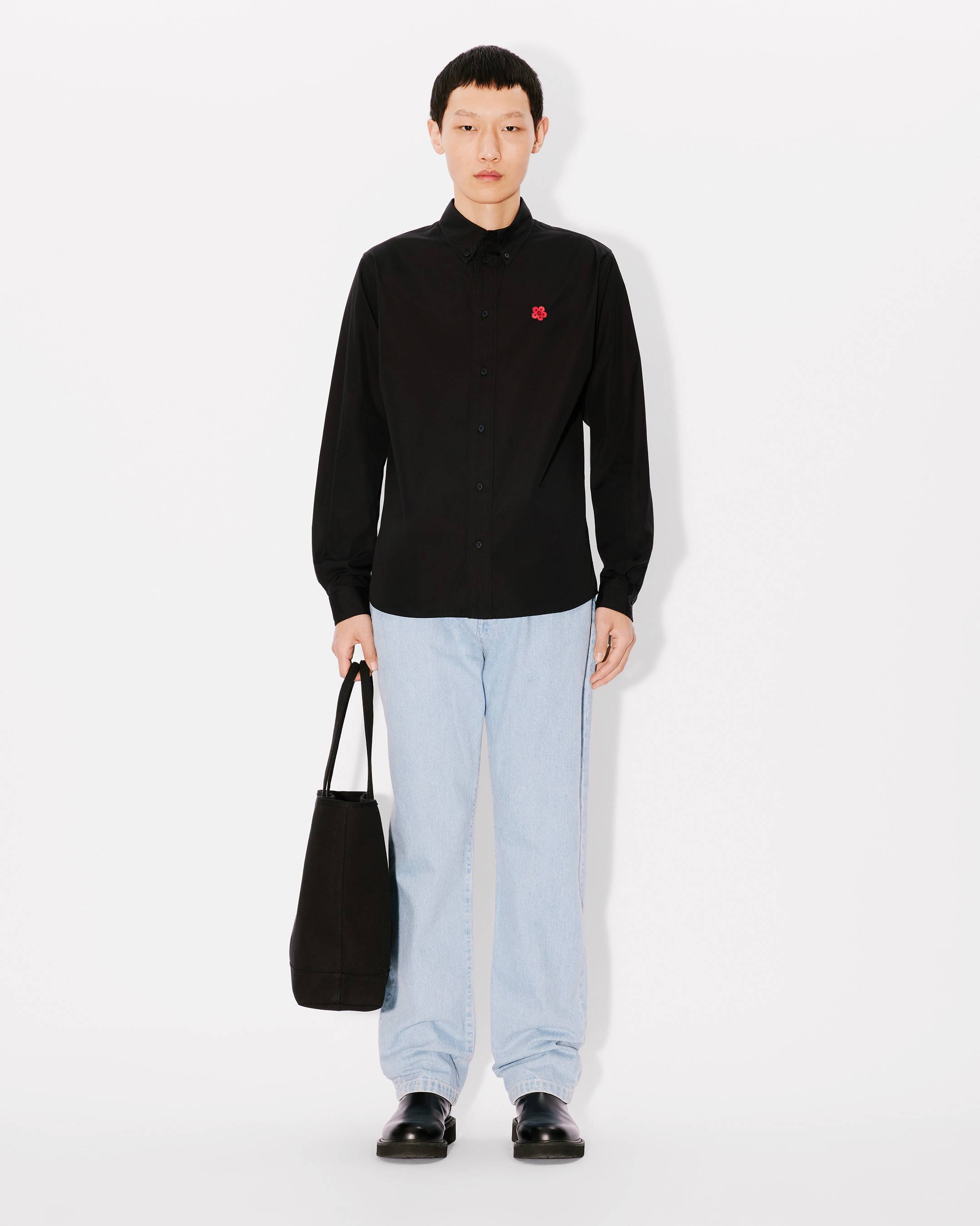 'Boke Flower' embroidered shirt cotton poplin