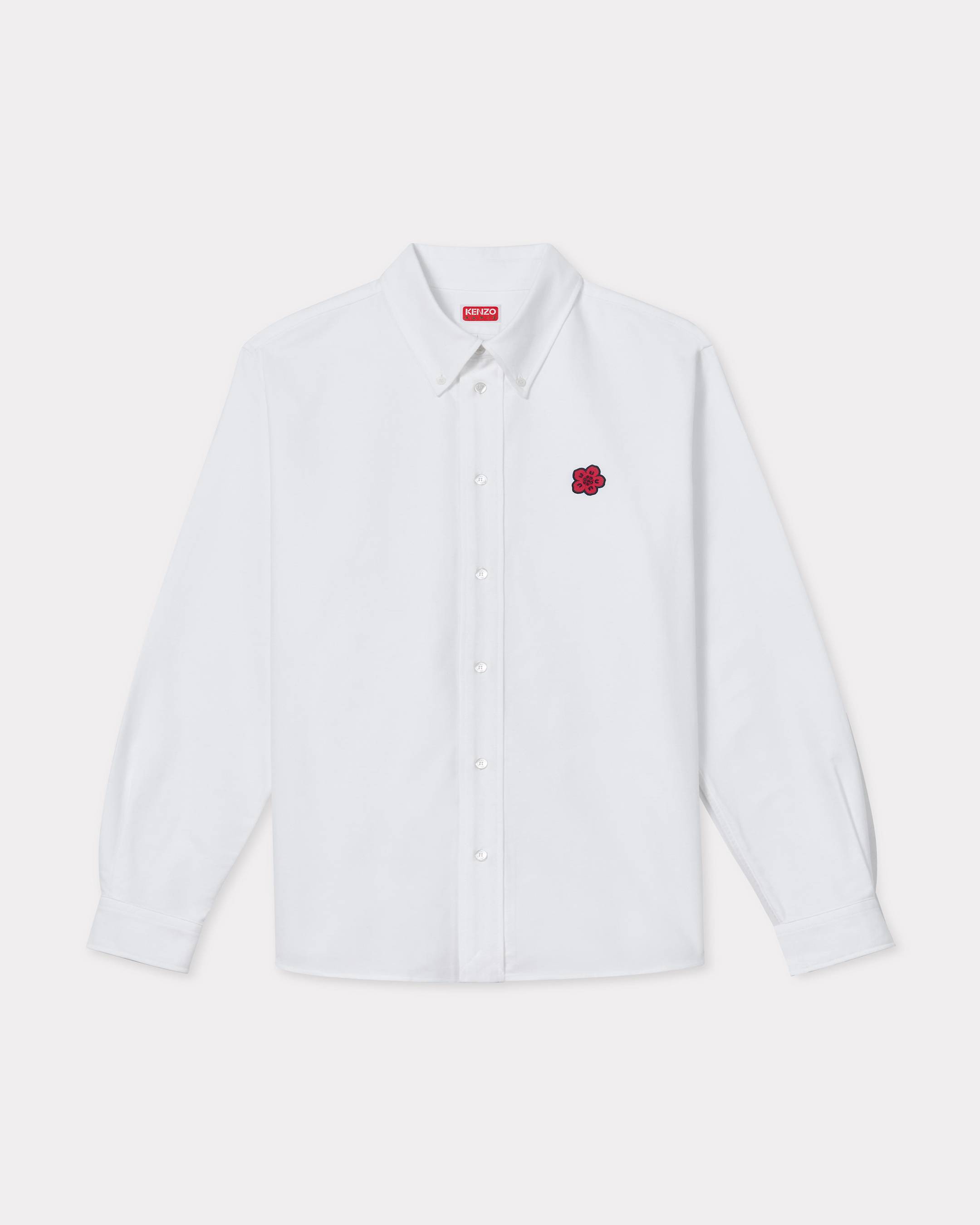KENZO 'Boke Flower' Embroidered Shirt In Oxford Cotton , Man, White, Size 39,