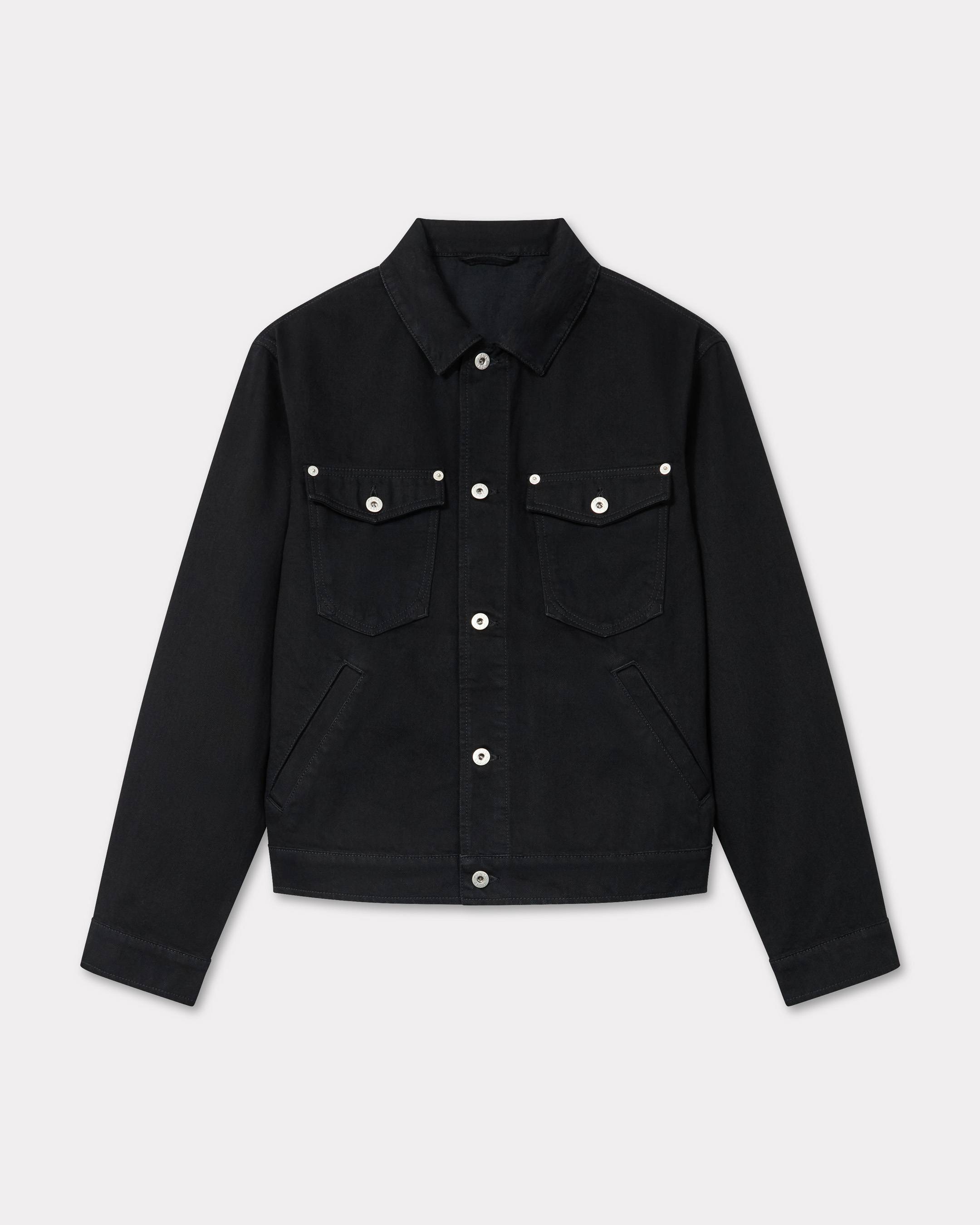 KENZO 'Boke Flower' Embroidered Trucker Jacket In Japanese Denim, Man, Rinse Black Size Xs, Denim