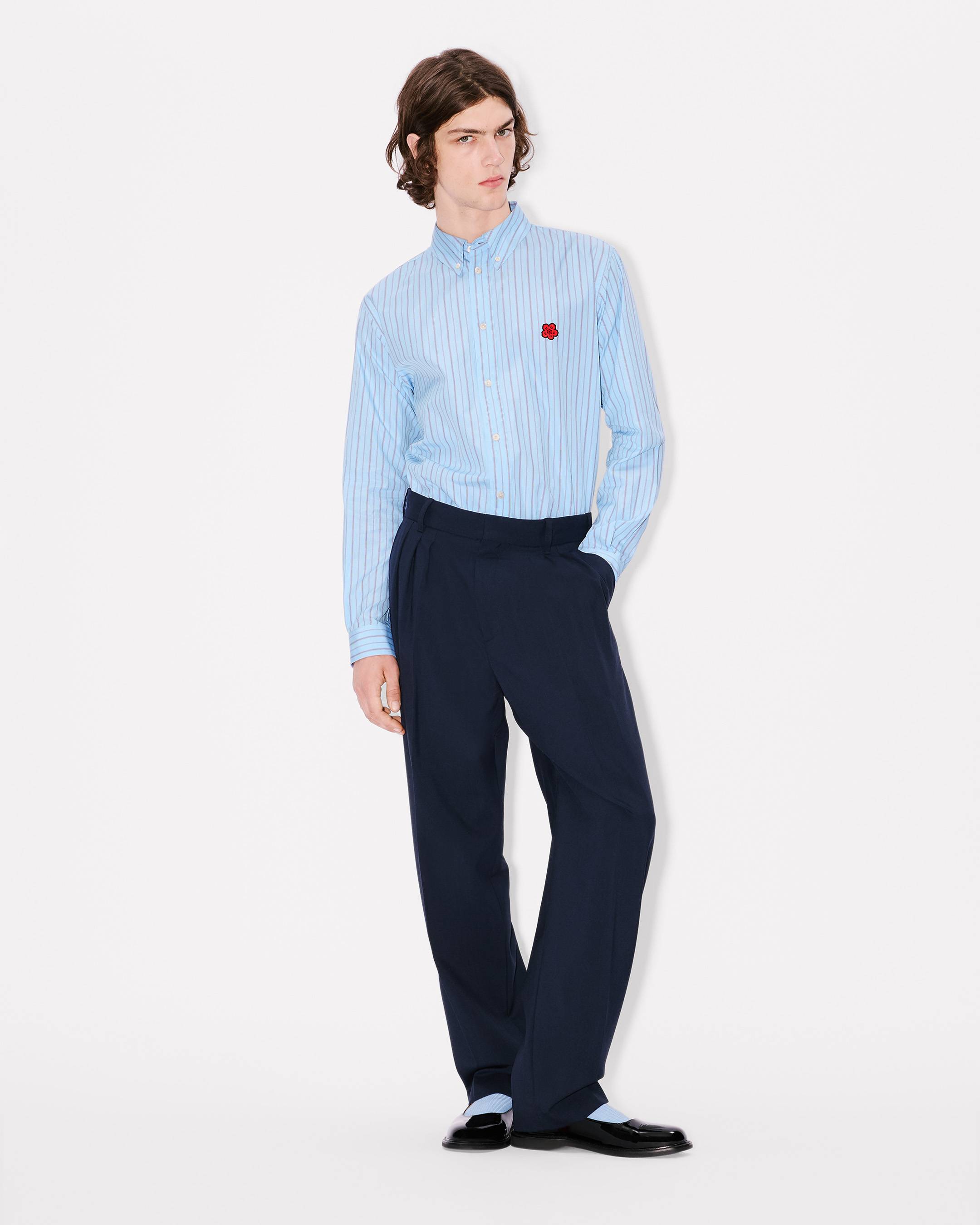 Pantaloni sartoriali a pieghe in lana vergine