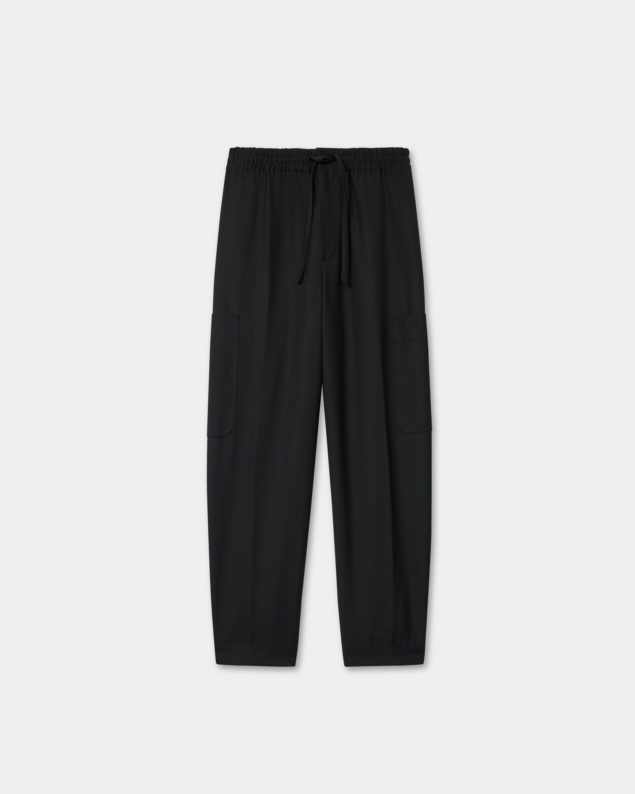 KENZO Pantalon De Jogging Cargo En Laine Vierge, Homme, Noir, L