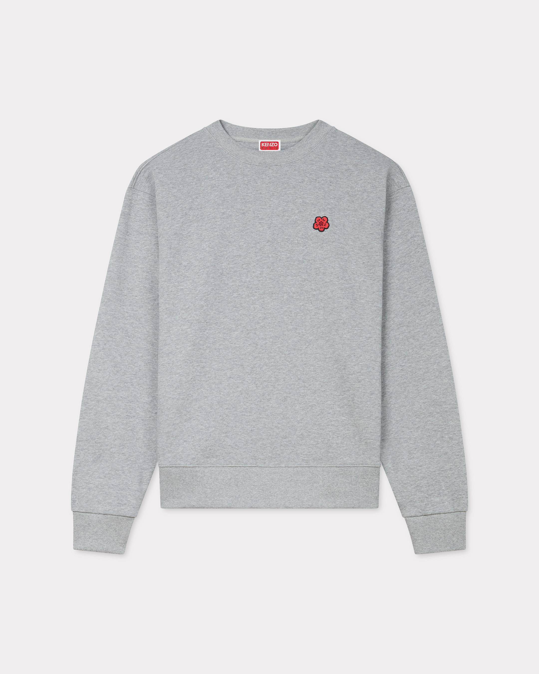 KENZO 'Boke Flower' Embroidered Sweatshirt In Cotton Pearl Grey Mens - Size Xs