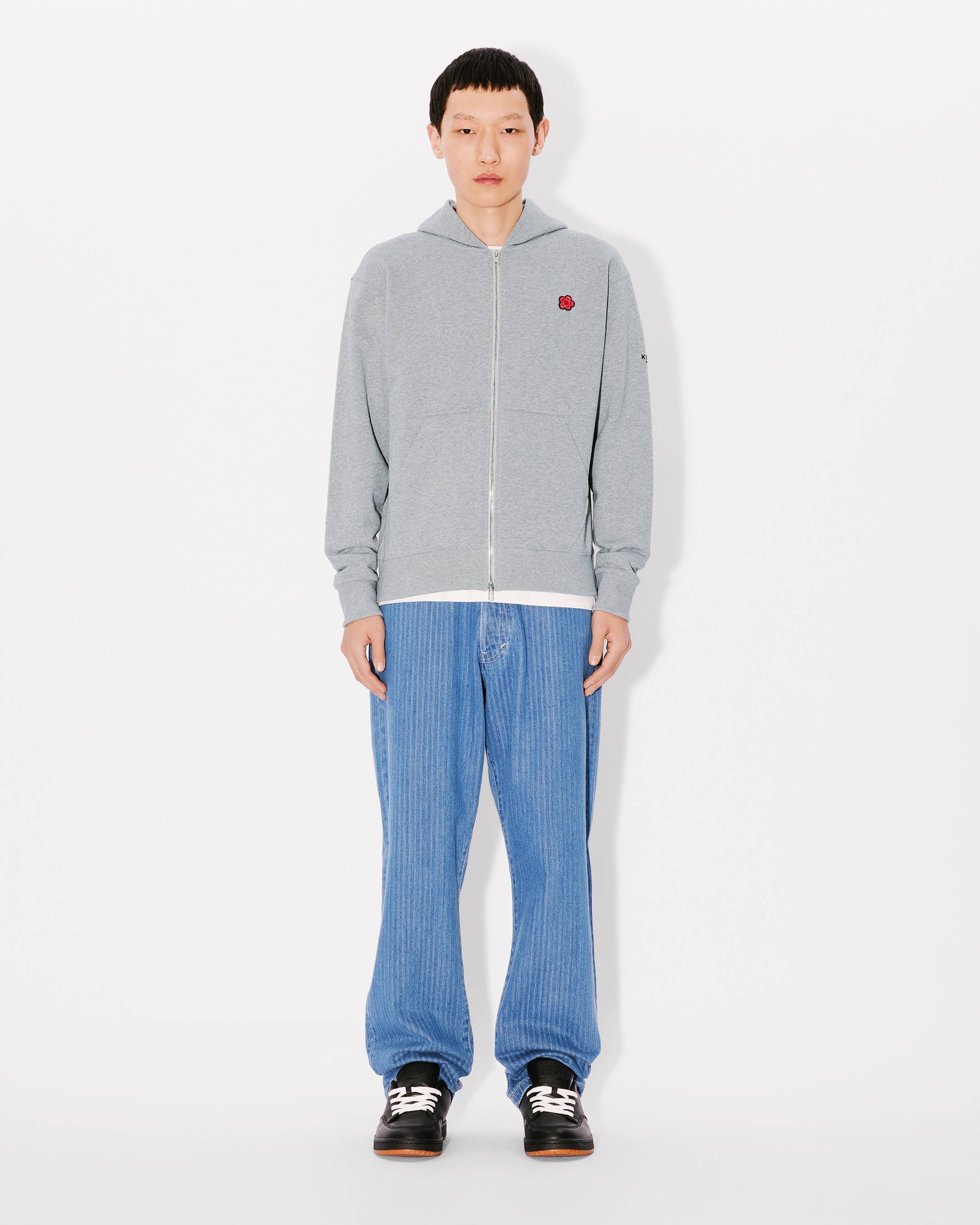 Boke Flower' embroidered zipped hoodie in cotton | Men's | KENZO