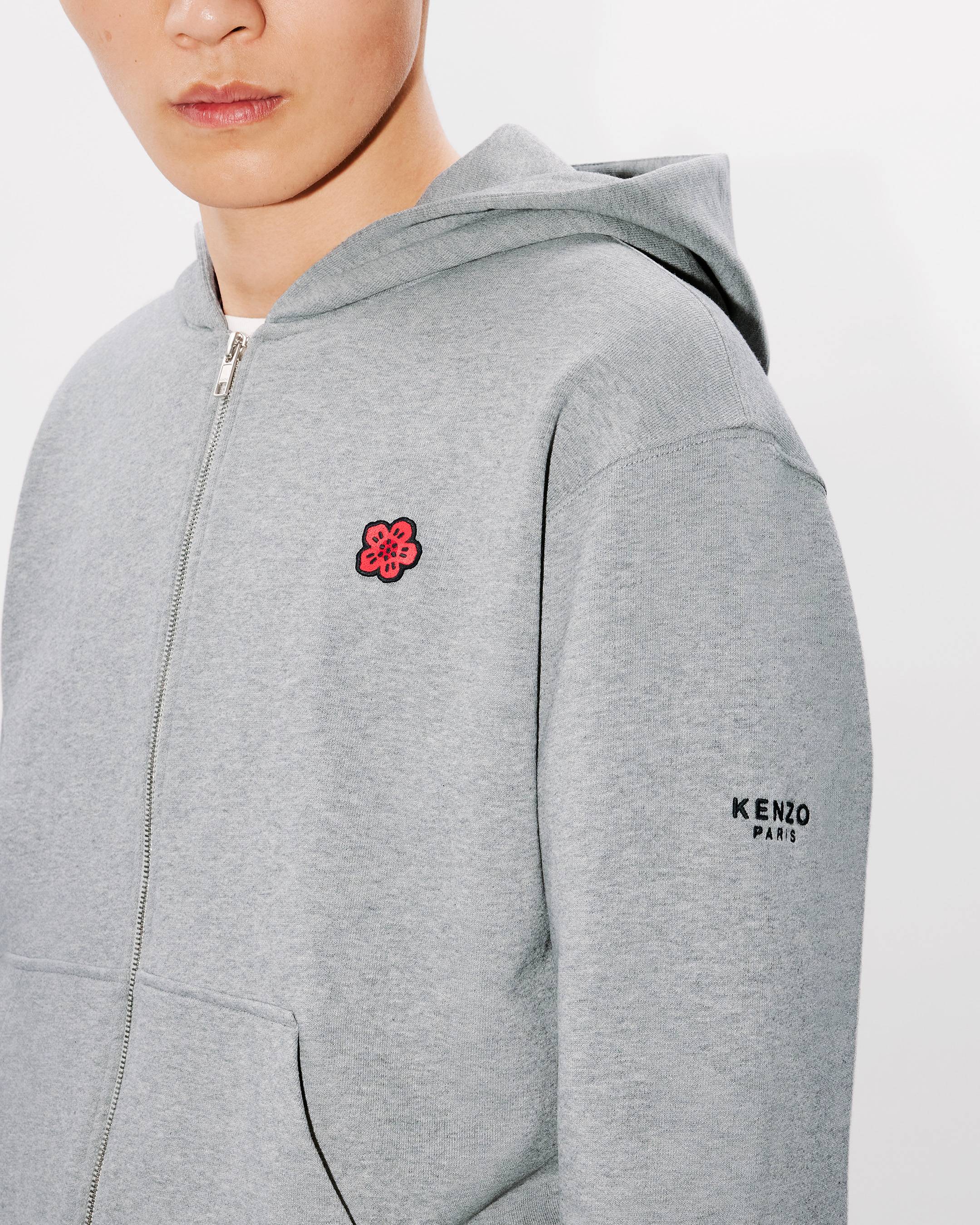Boke Flower' embroidered zipped hoodie in cotton | Men's | KENZO