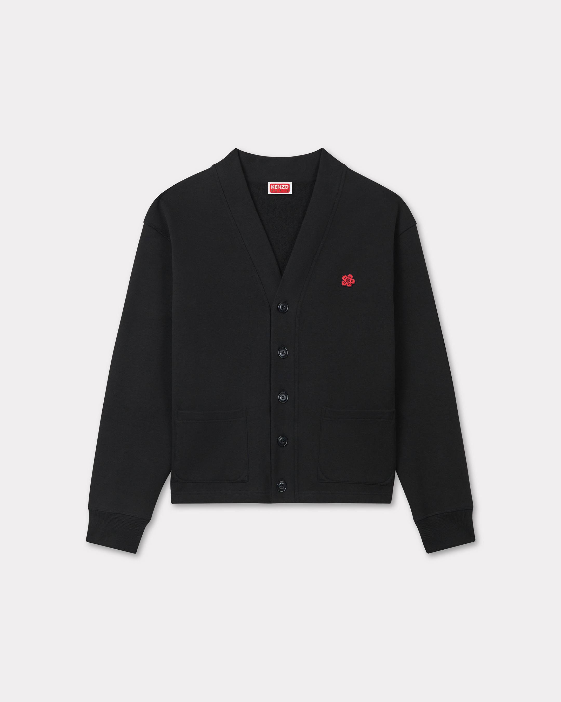 KENZO 'Boke Flower' Embroidered Cardigan, Man, Black, Size Xxl, Cotton/elastane