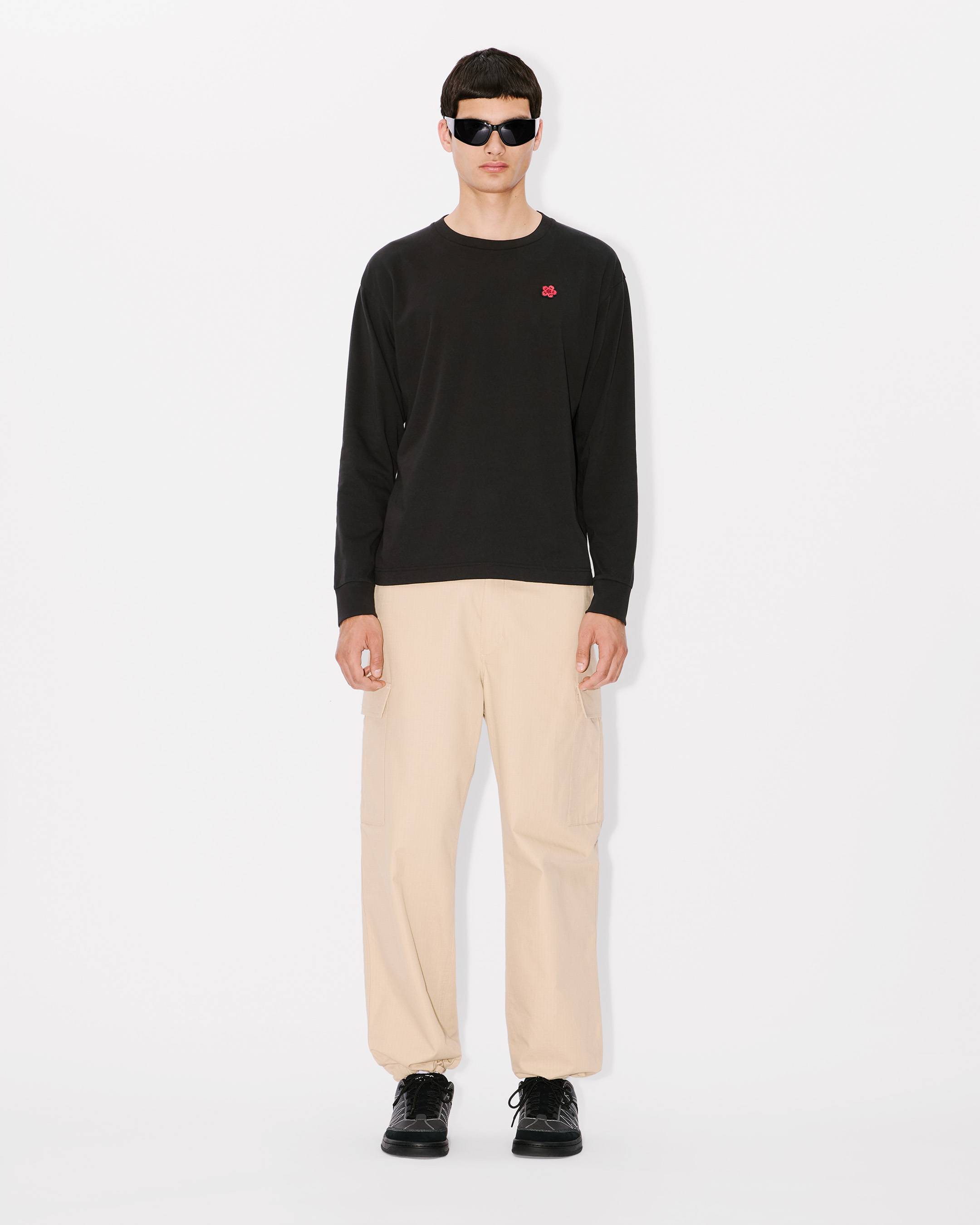 'Boke Flower' embroidered long sleeve T-shirt cotton