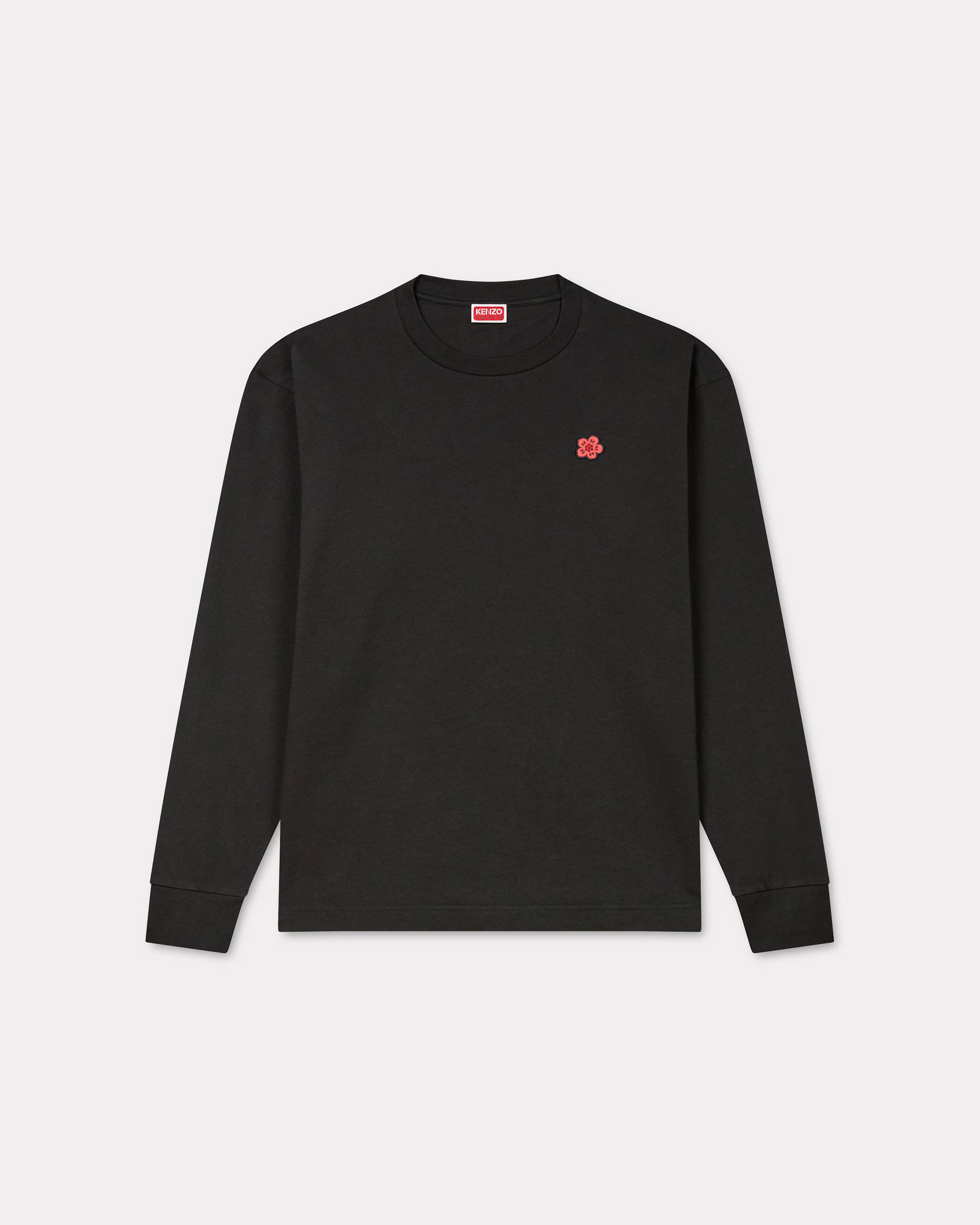 KENZO 'Boke Flower' Embroidered Long Sleeve T-shirt , Man, Black, Size Xl, Cotton