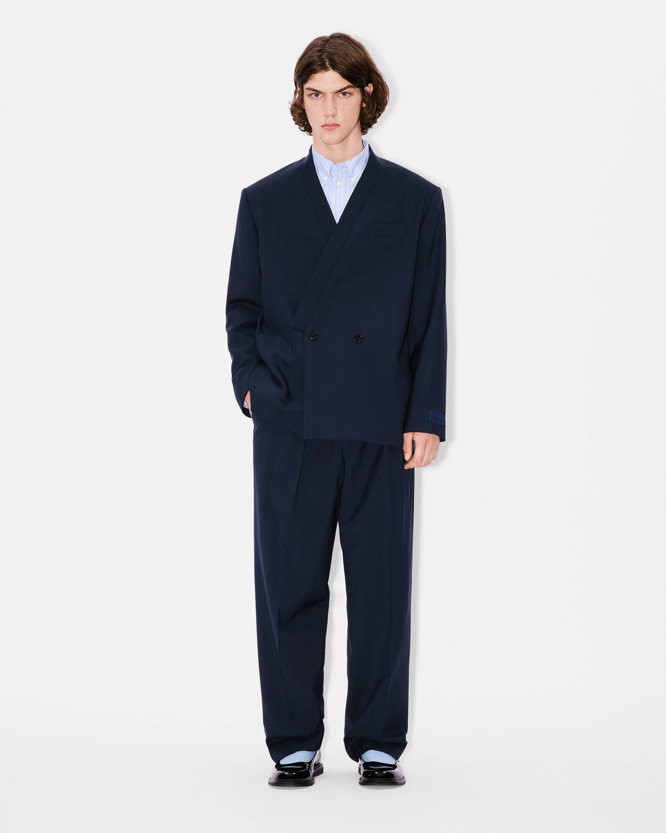 Tailored kimono jacket in virgin wool