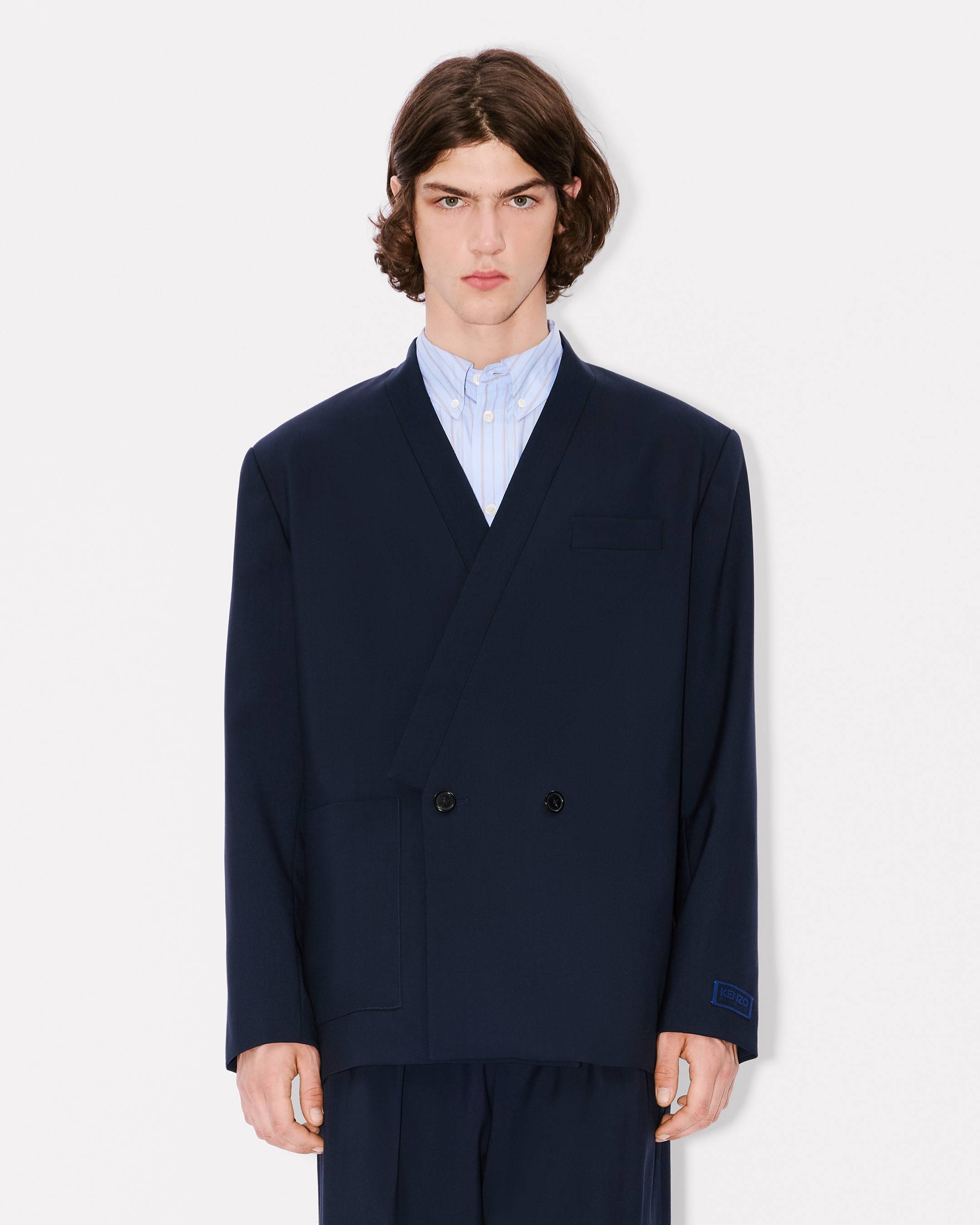 Tailored kimono jacket in virgin wool