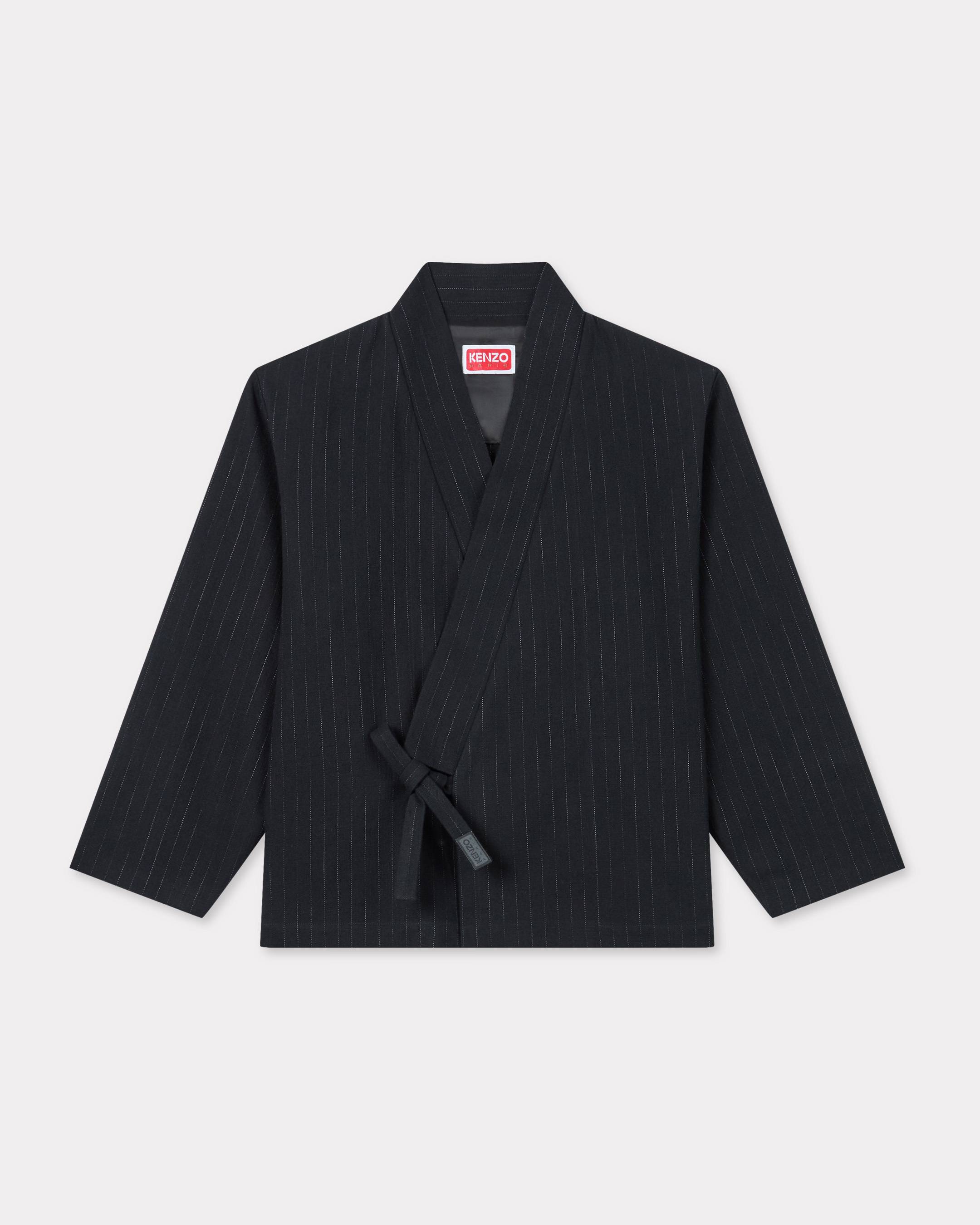 KENZO Striped Kimono Jacket Black- Mens - Size Xl