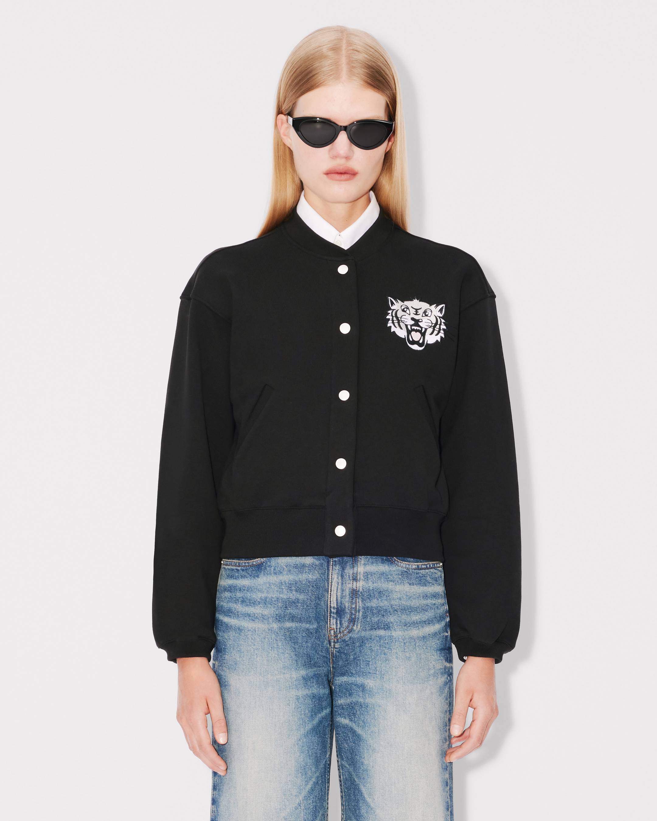 アウターその他 KENZO Women Outer FF52BL1934MT 99J Black KENZO Happy Tiger' embroidered teddy jacket | Women's | KENZO