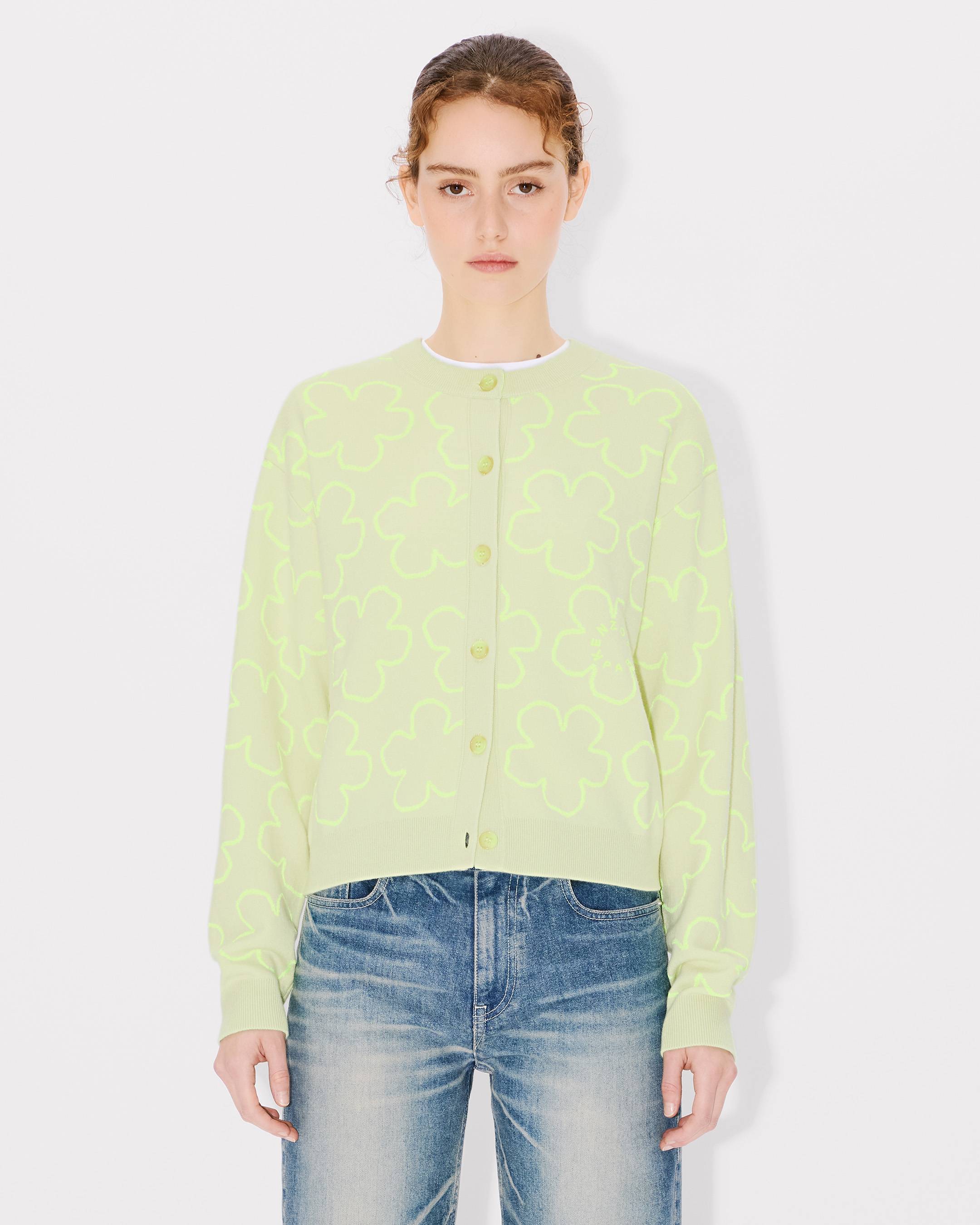 Hana Dots' embroidered cardigan in mixed cotton wool